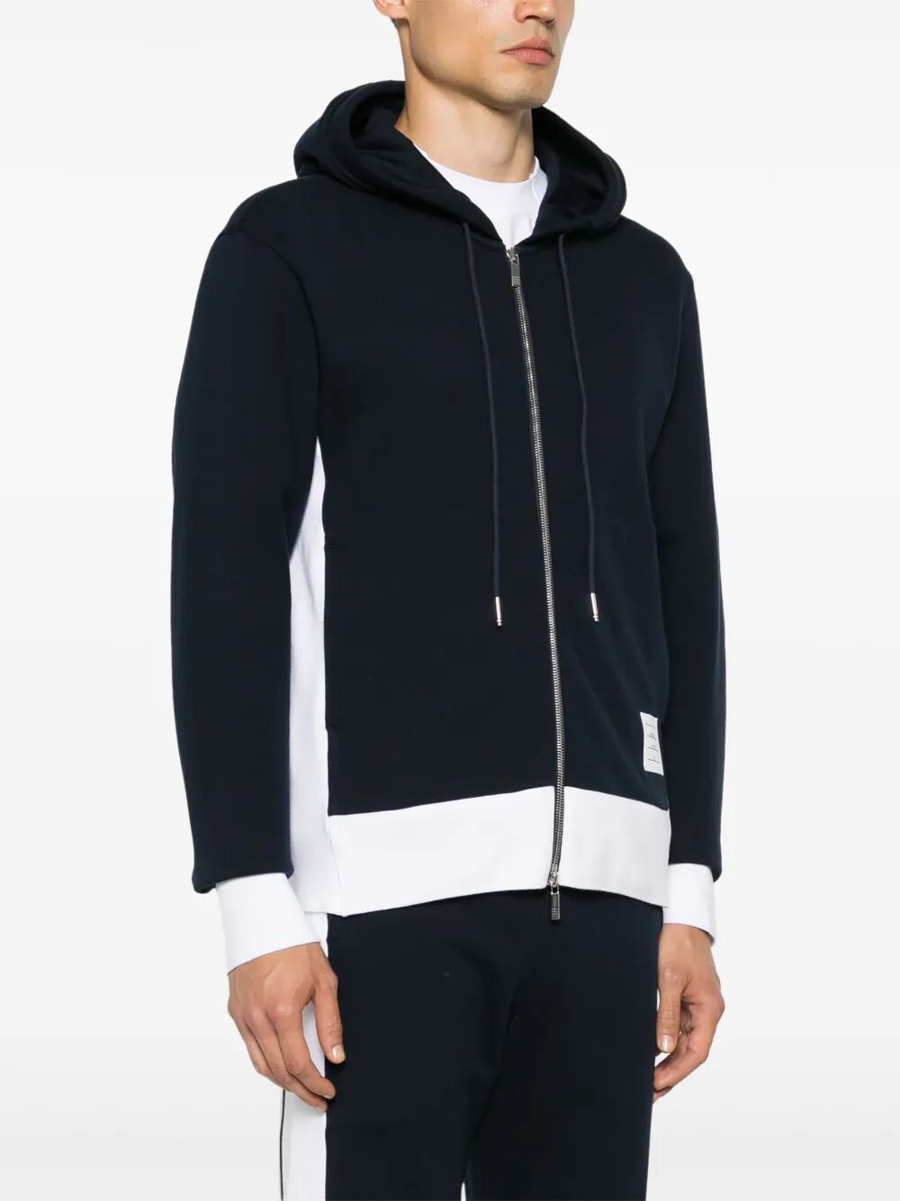 Thom Browne ZIP UP HOODIE WITH ENGINEERED 4 BAR IN COLOR BLOCKED SOLID CLASSIC LOOPBACK JERSEY Size US S / EU 44-46 / 1 - 4 Thumbnail