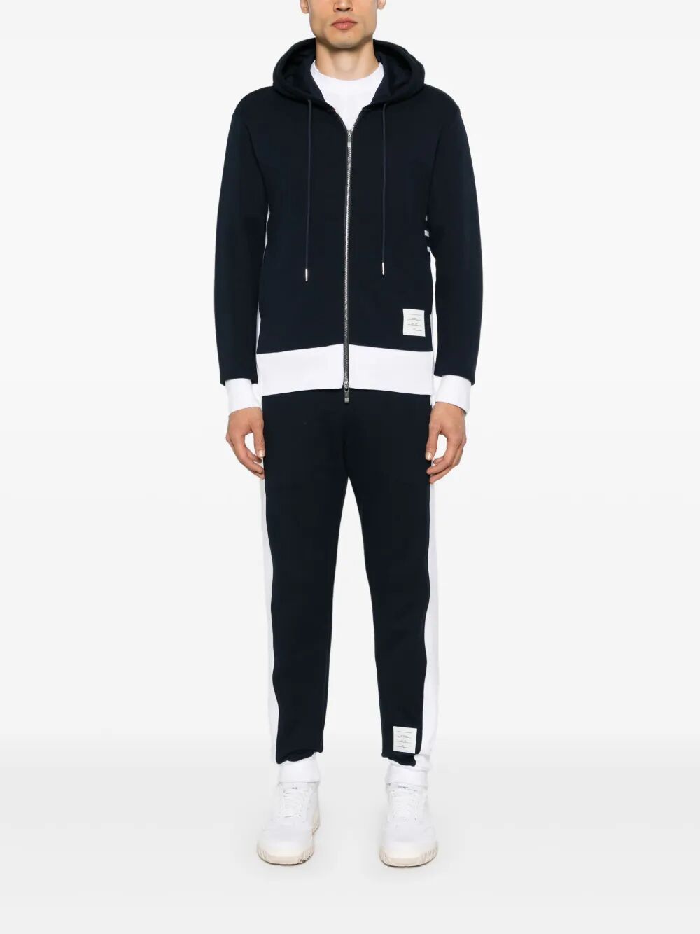 Thom Browne ZIP UP HOODIE WITH ENGINEERED 4 BAR IN COLOR BLOCKED SOLID CLASSIC LOOPBACK JERSEY Size US S / EU 44-46 / 1 - 3 Thumbnail