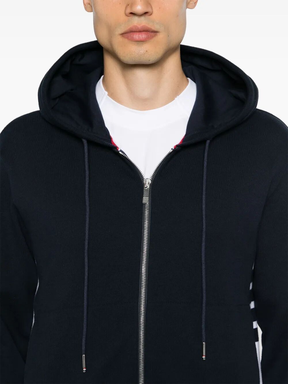 Thom Browne ZIP UP HOODIE WITH ENGINEERED 4 BAR IN COLOR BLOCKED SOLID CLASSIC LOOPBACK JERSEY Size US S / EU 44-46 / 1 - 5 Thumbnail