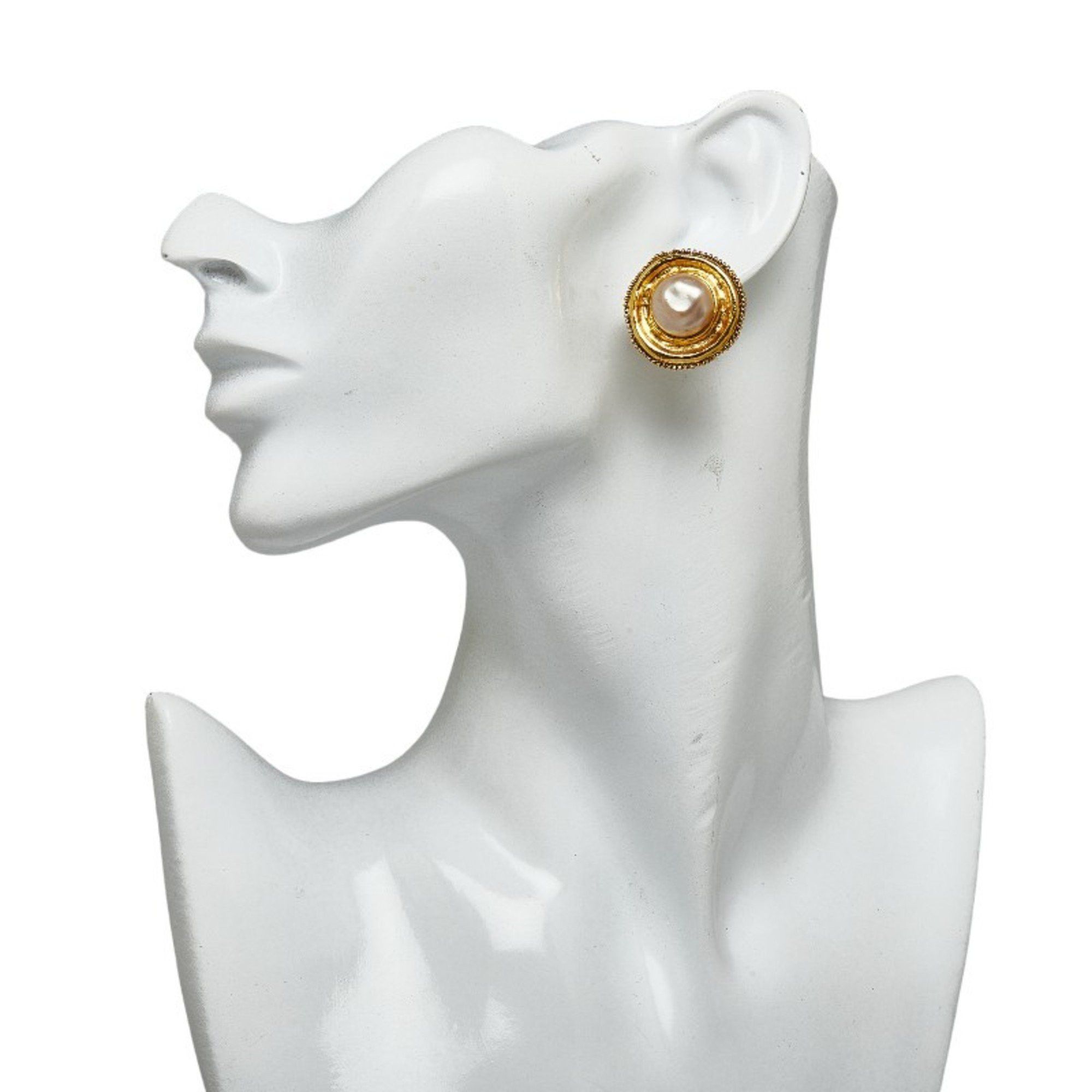Chanel Chanel pearl earrings gold plated for women CHANEL Size ONE SIZE - 5 Thumbnail