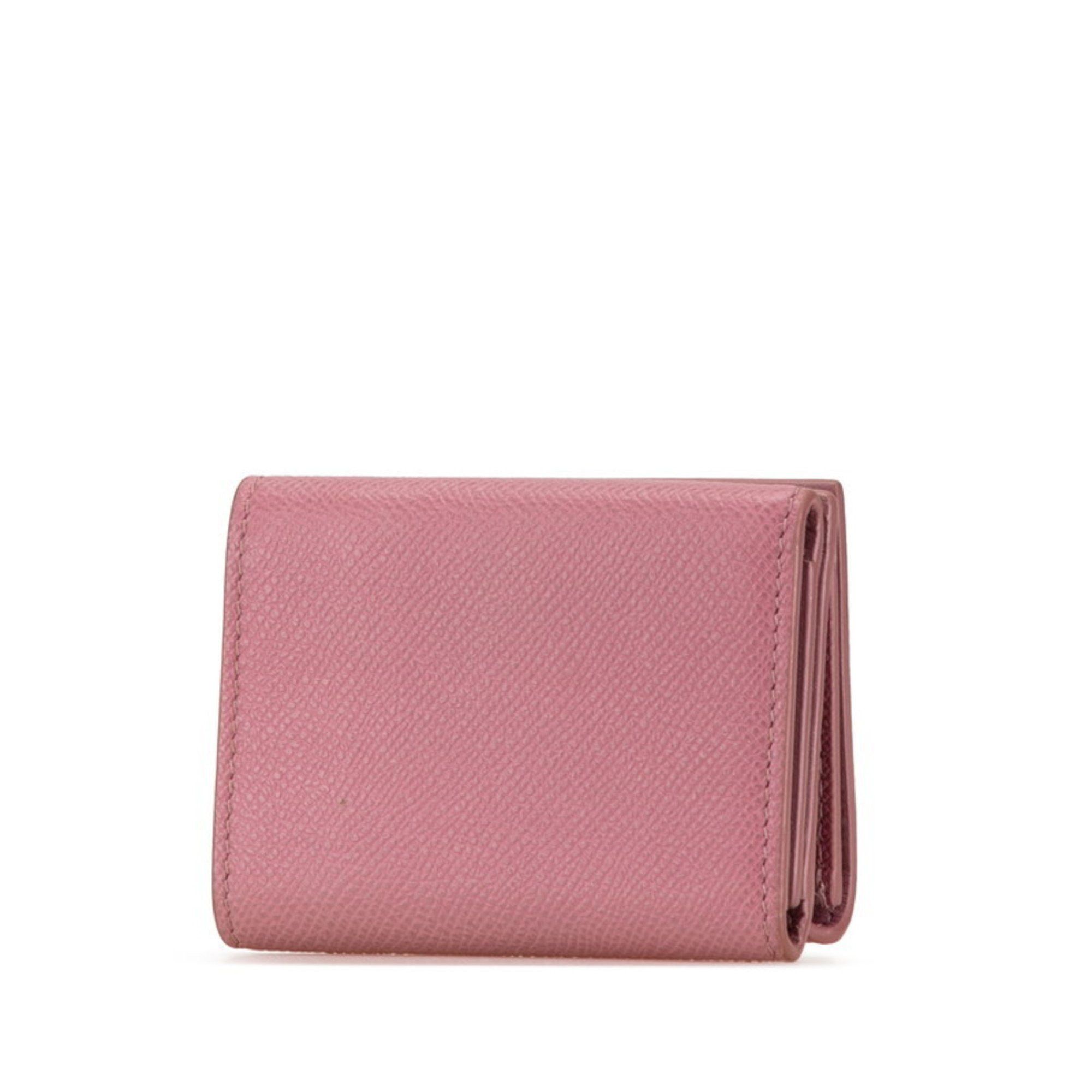 Dior Christian Dior Dior Montaigne Compact Wallet CD Logo Bi-fold Pink Leather Women's Size ONE SIZE - 2 Thumbnail