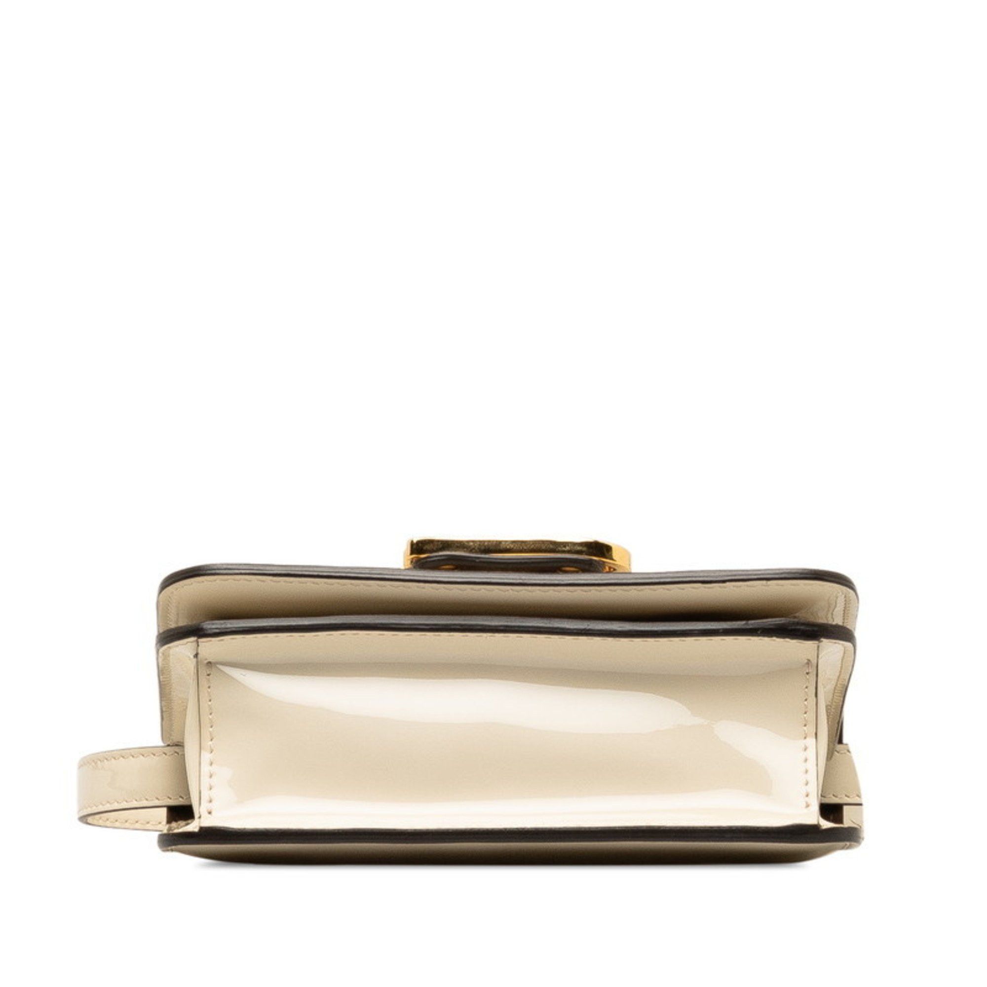 Fendi FENDI Calligraphy Crossbody Shoulder Bag 8BT317 Ivory White Patent Leather Women's Size ONE SIZE - 4 Thumbnail