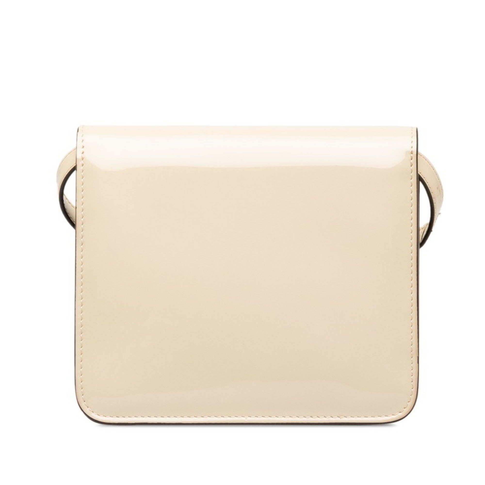 Fendi FENDI Calligraphy Crossbody Shoulder Bag 8BT317 Ivory White Patent Leather Women's Size ONE SIZE - 3 Thumbnail