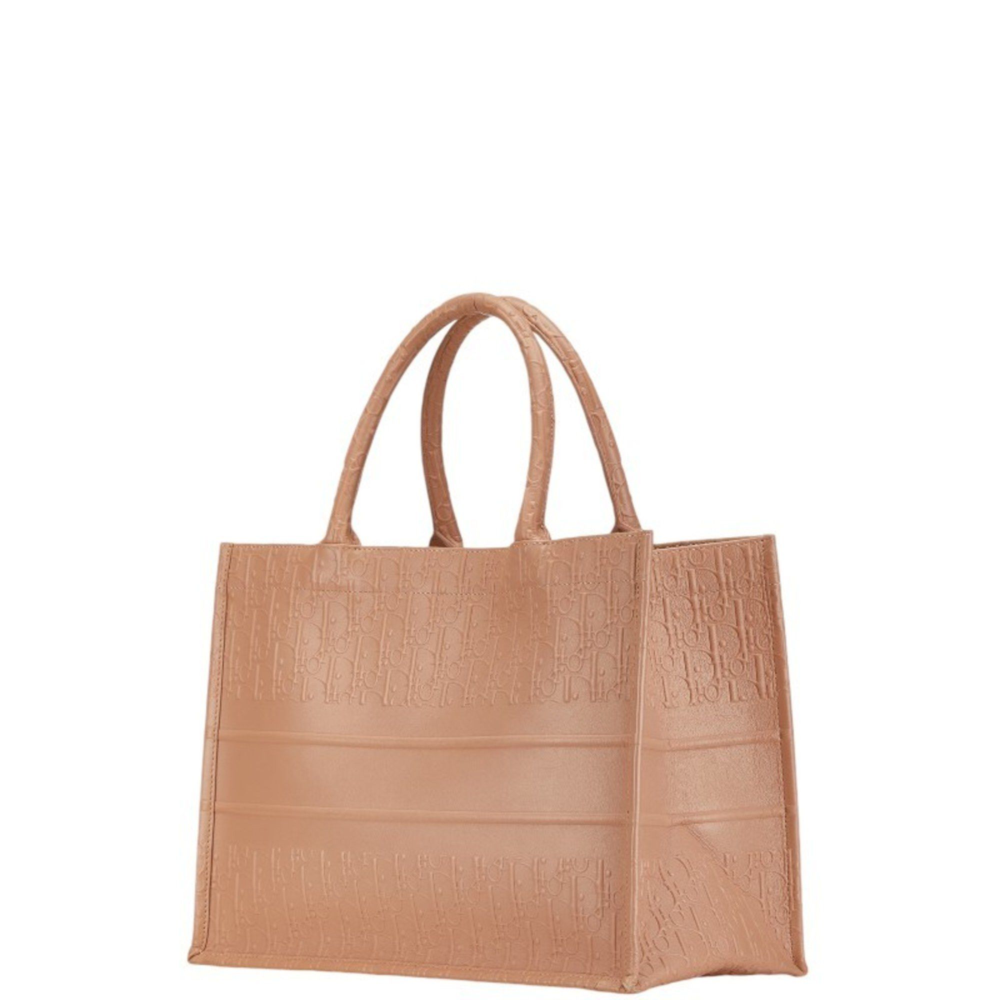 Dior Christian Dior Dior Oblique Book Tote Medium Bag Handbag Pink Beige Leather Women's Size ONE SIZE - 2 Thumbnail