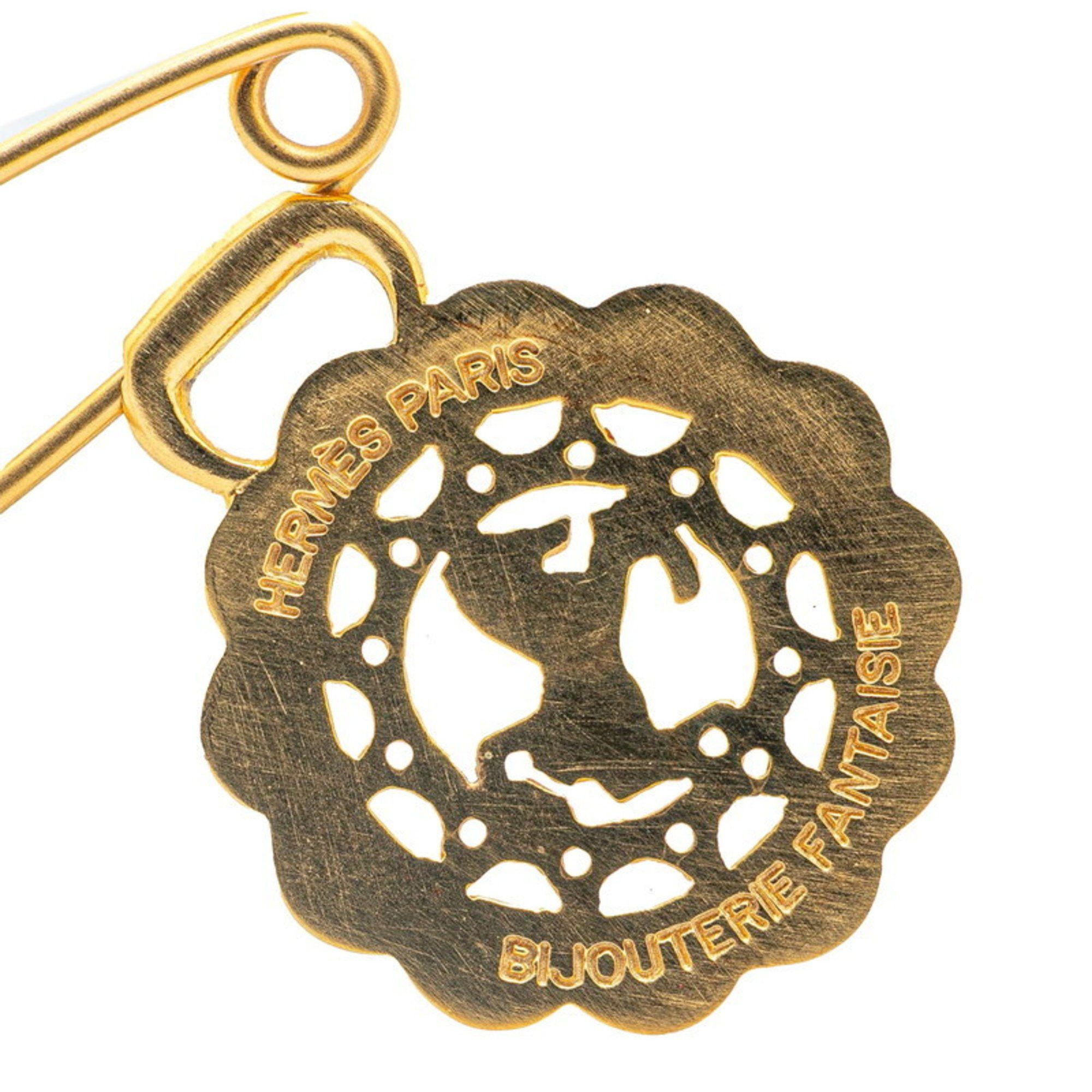 Hermes Hermes Horse Motif Pin Brooch Gold Plated Women's HERMES Size ONE SIZE - 4 Thumbnail
