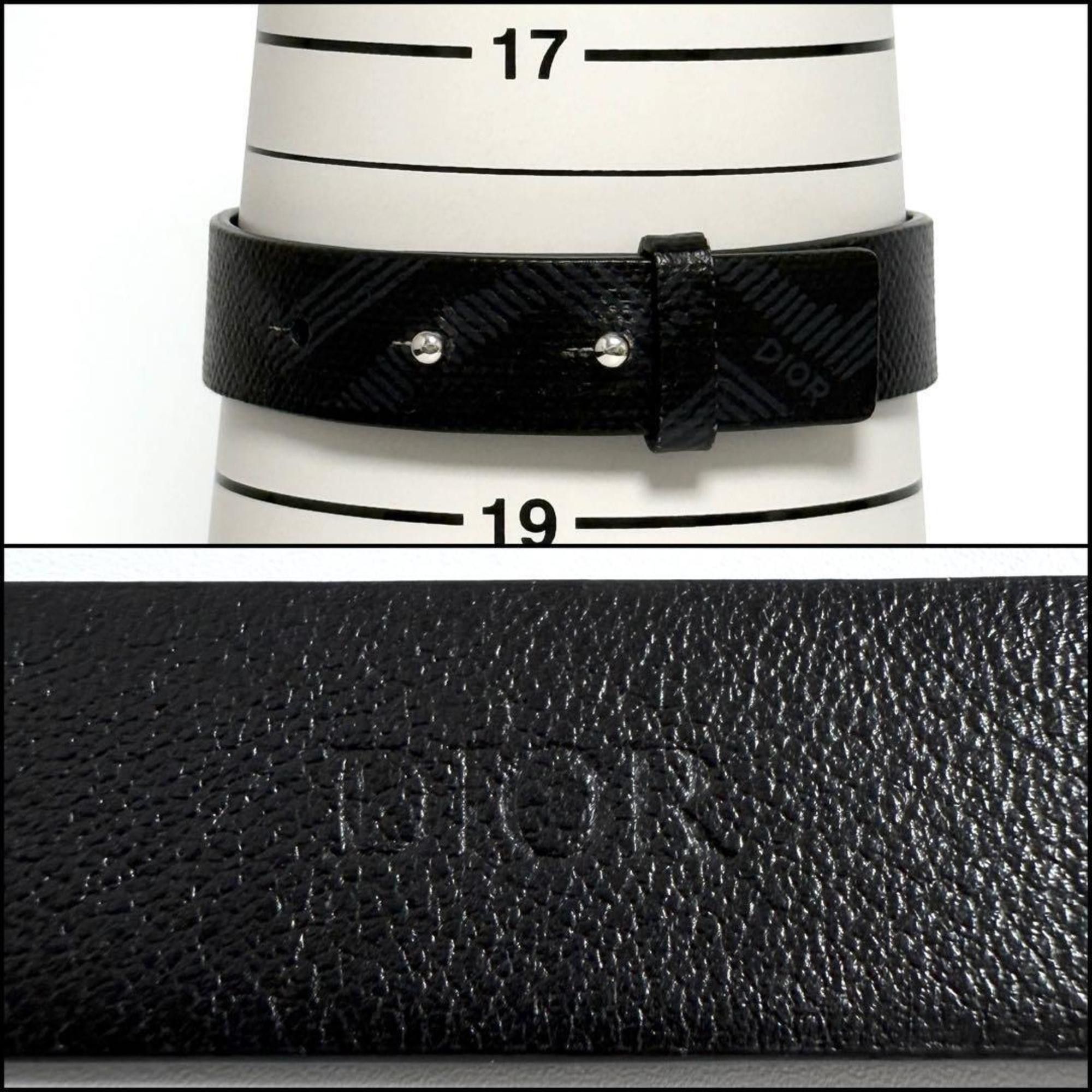 Dior Christian Dior Dior Men's CD Diamond Leather Bracelet Black Size ONE SIZE - 9 Thumbnail