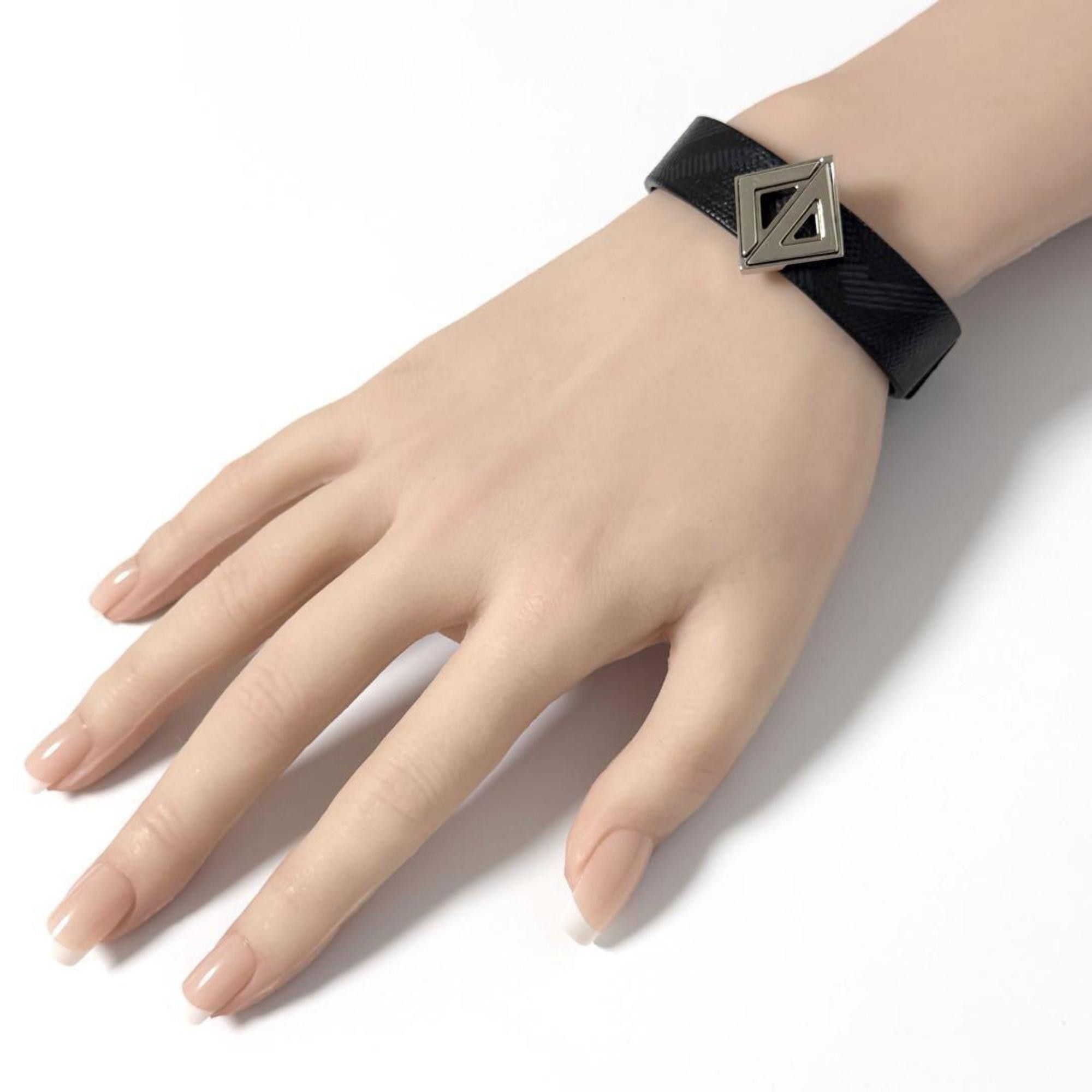 Dior Christian Dior Dior Men's CD Diamond Leather Bracelet Black Size ONE SIZE - 8 Thumbnail