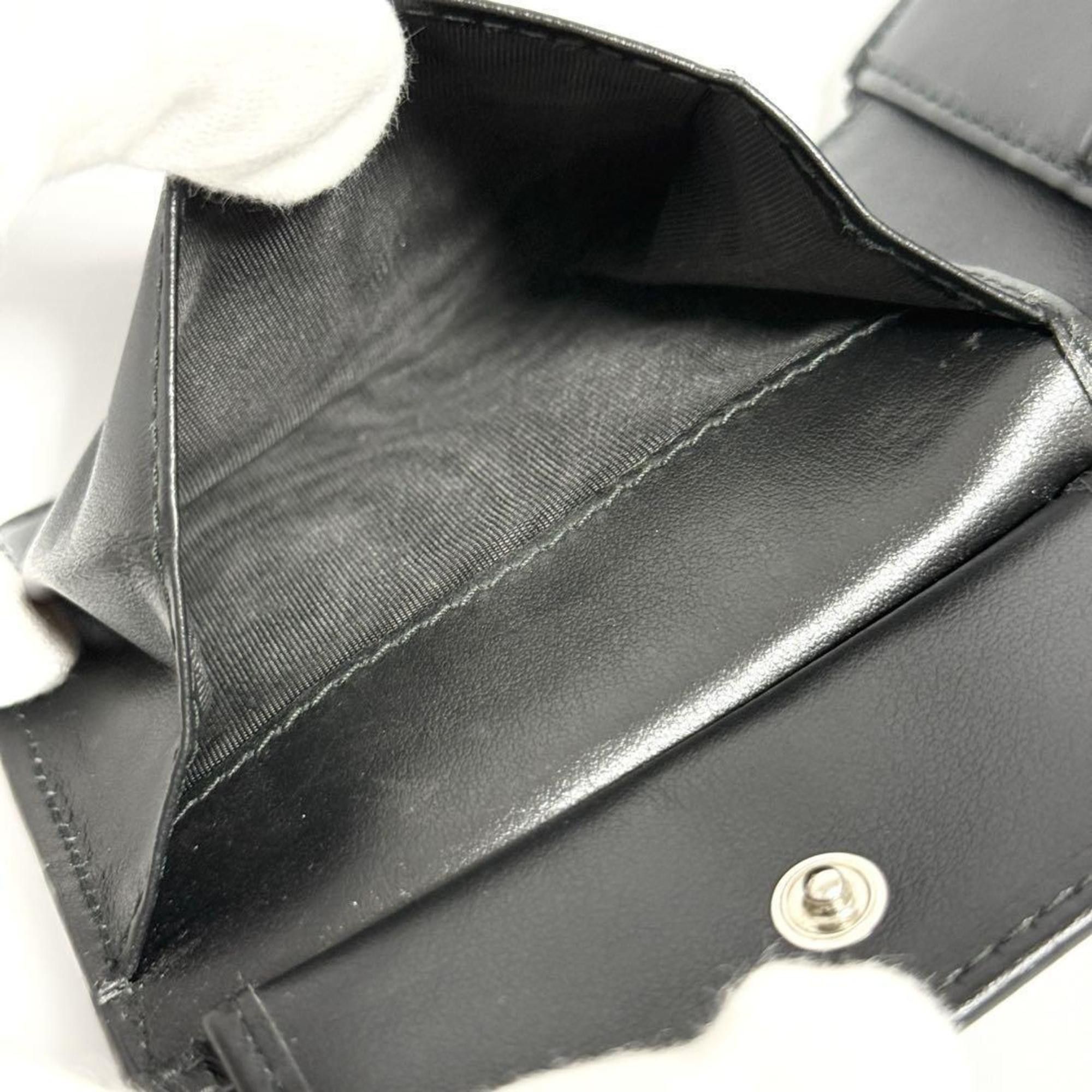 Prada Prada Men's Bi-fold Wallet Brushed Leather Black Size ONE SIZE - 6 Thumbnail