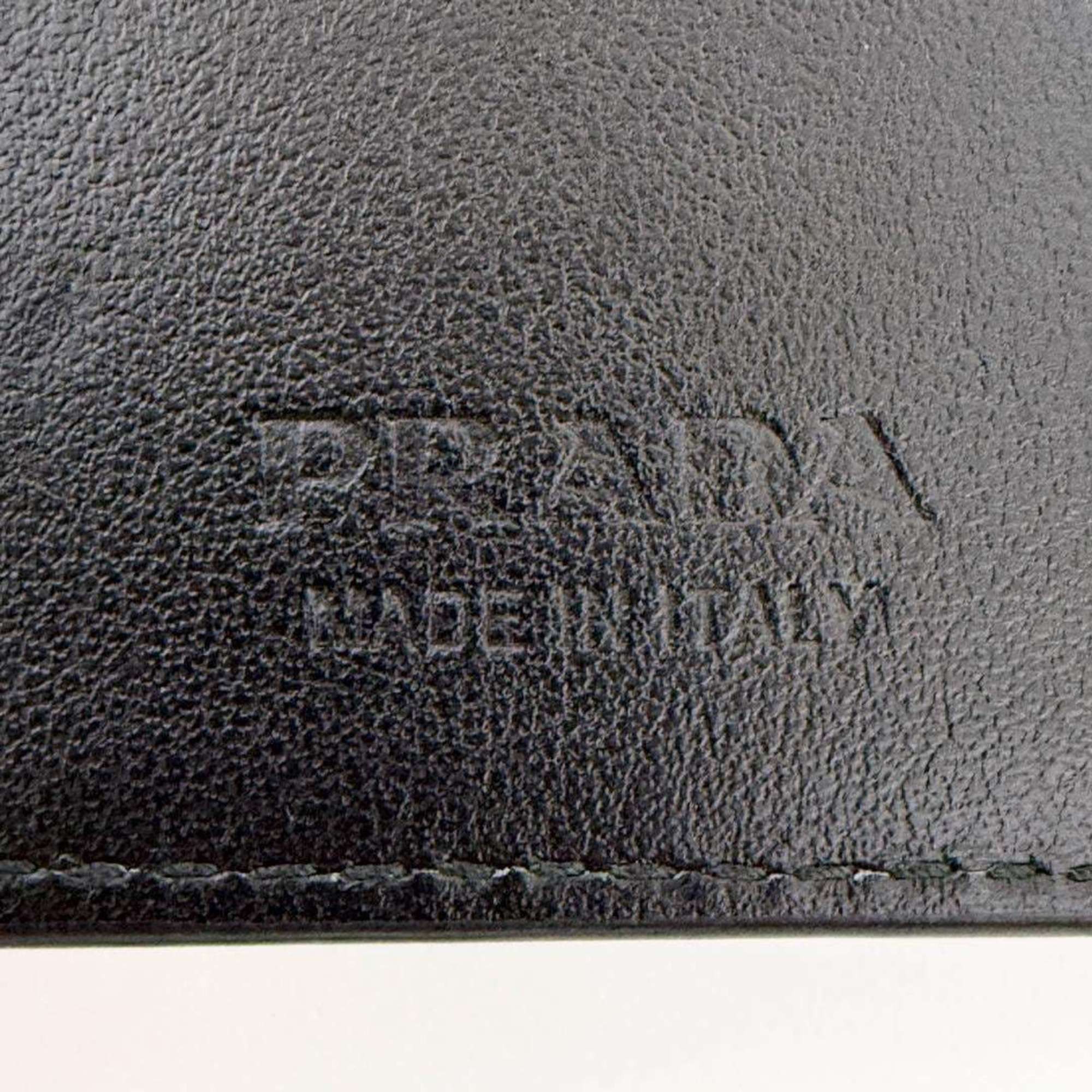Prada Prada Men's Bi-fold Wallet Brushed Leather Black Size ONE SIZE - 9 Thumbnail