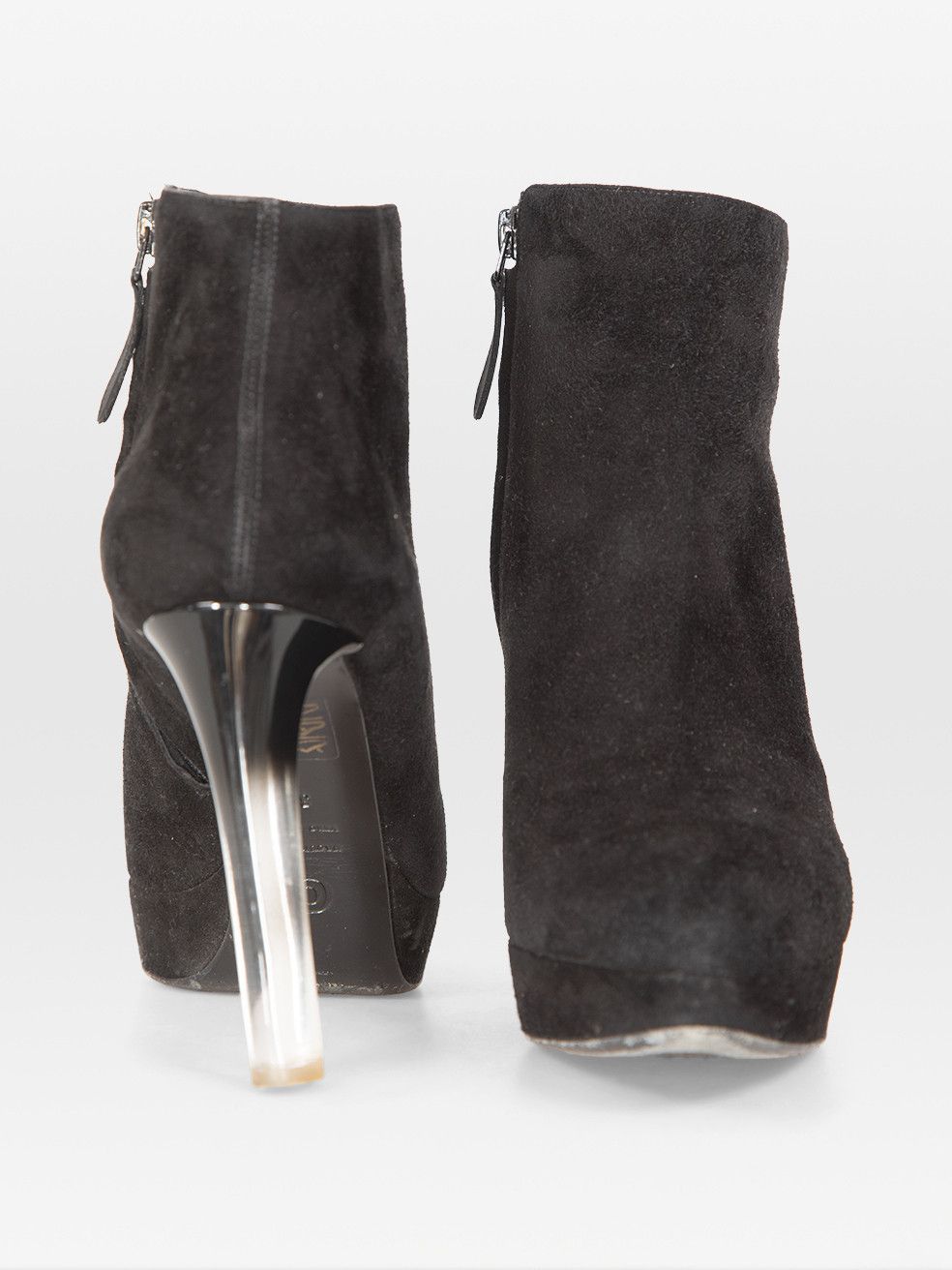 Alexander McQueen Black Side Zip Suede Ankle Boots Size US 8 / IT 38 - 3 Thumbnail