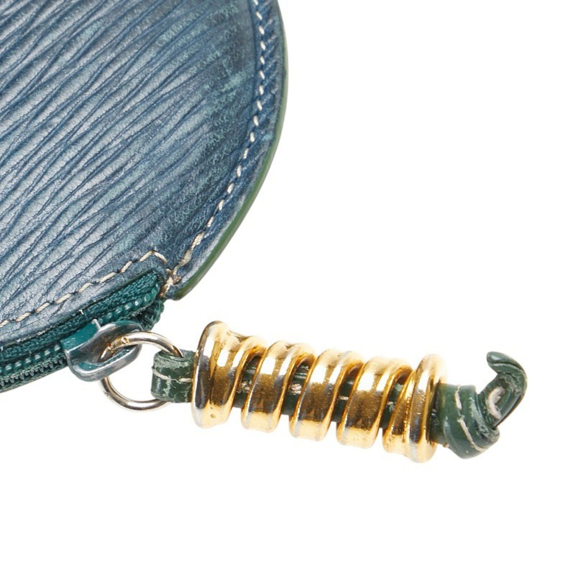 Loewe LOEWE Round Twisted Metal Coin Case Green Leather Women's Size ONE SIZE - 4 Thumbnail