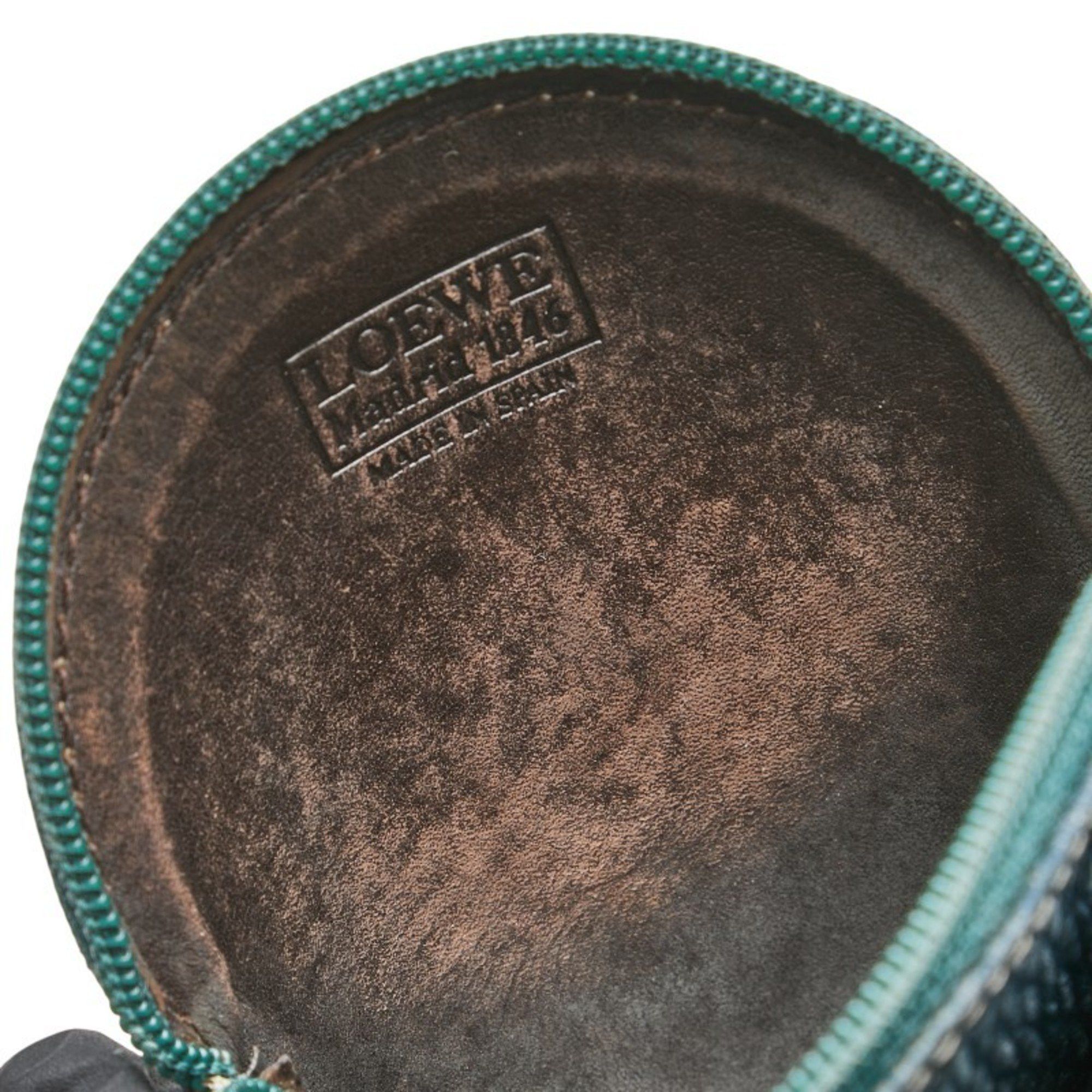 Loewe LOEWE Round Twisted Metal Coin Case Green Leather Women's Size ONE SIZE - 6 Thumbnail