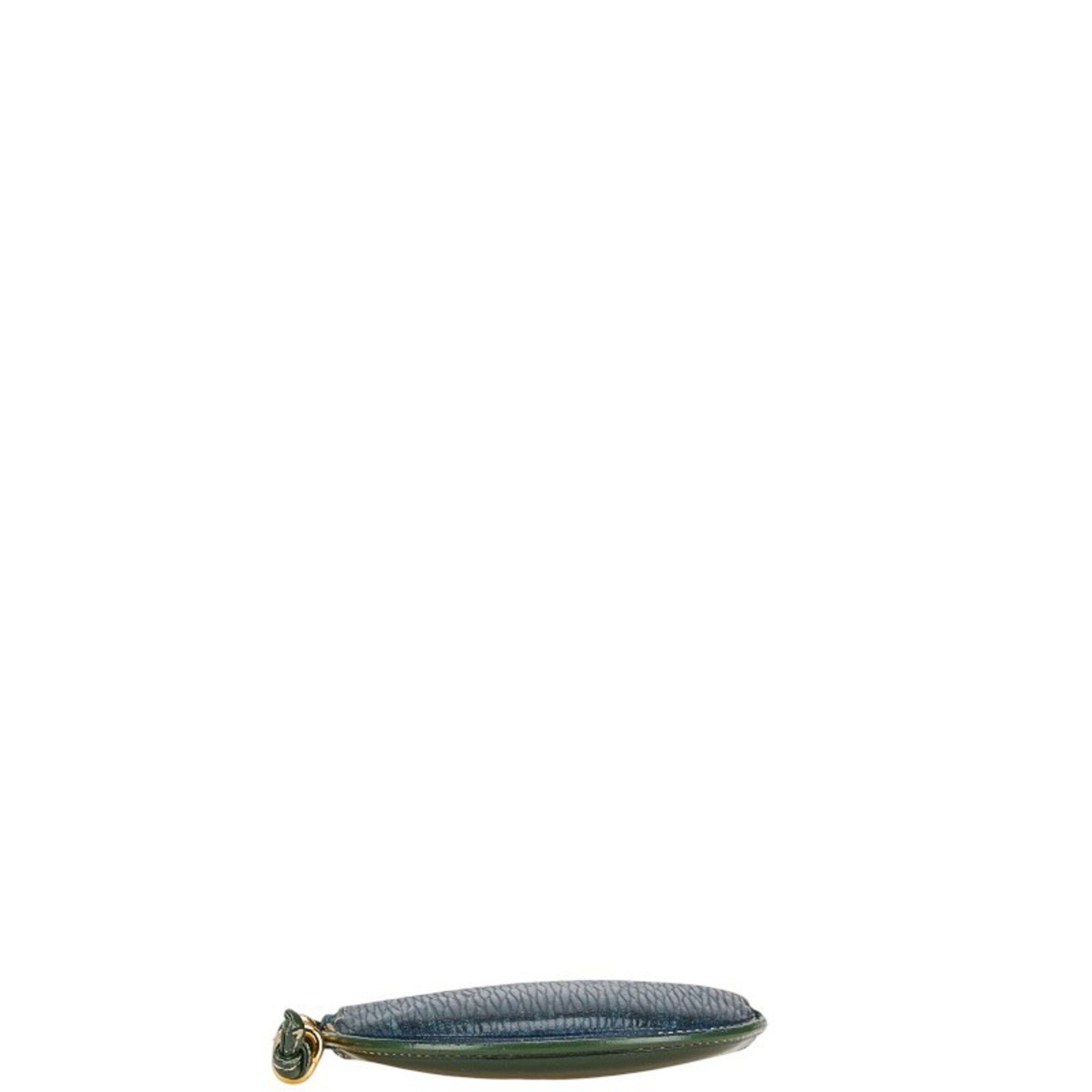 Loewe LOEWE Round Twisted Metal Coin Case Green Leather Women's Size ONE SIZE - 3 Thumbnail