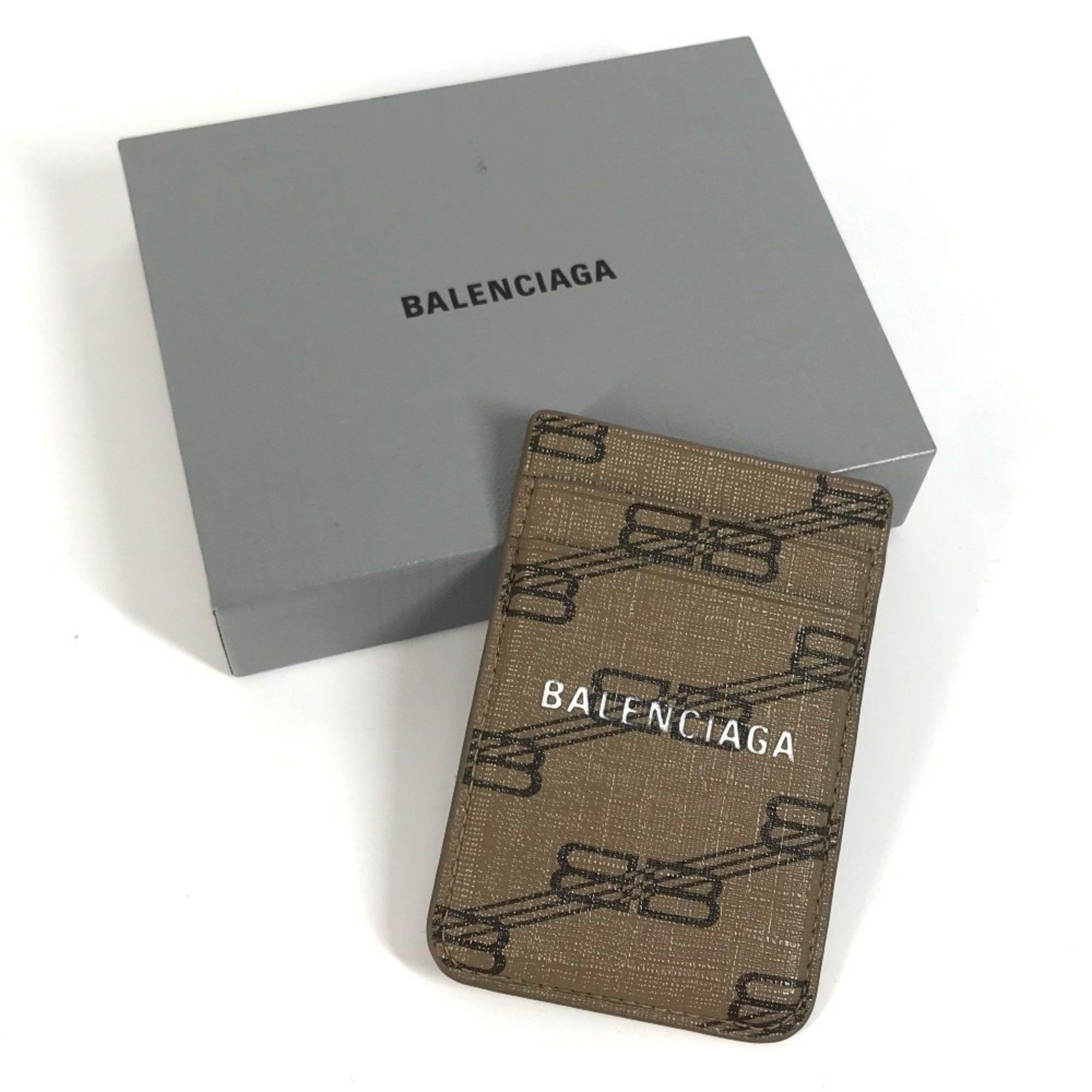 Balenciaga BALENCIAGA 675835 Logo Magsafe Business Card Holder Pass Case Smartphone Holder/Card Leather Men's Women's Brown Size ONE SIZE - 6 Thumbnail