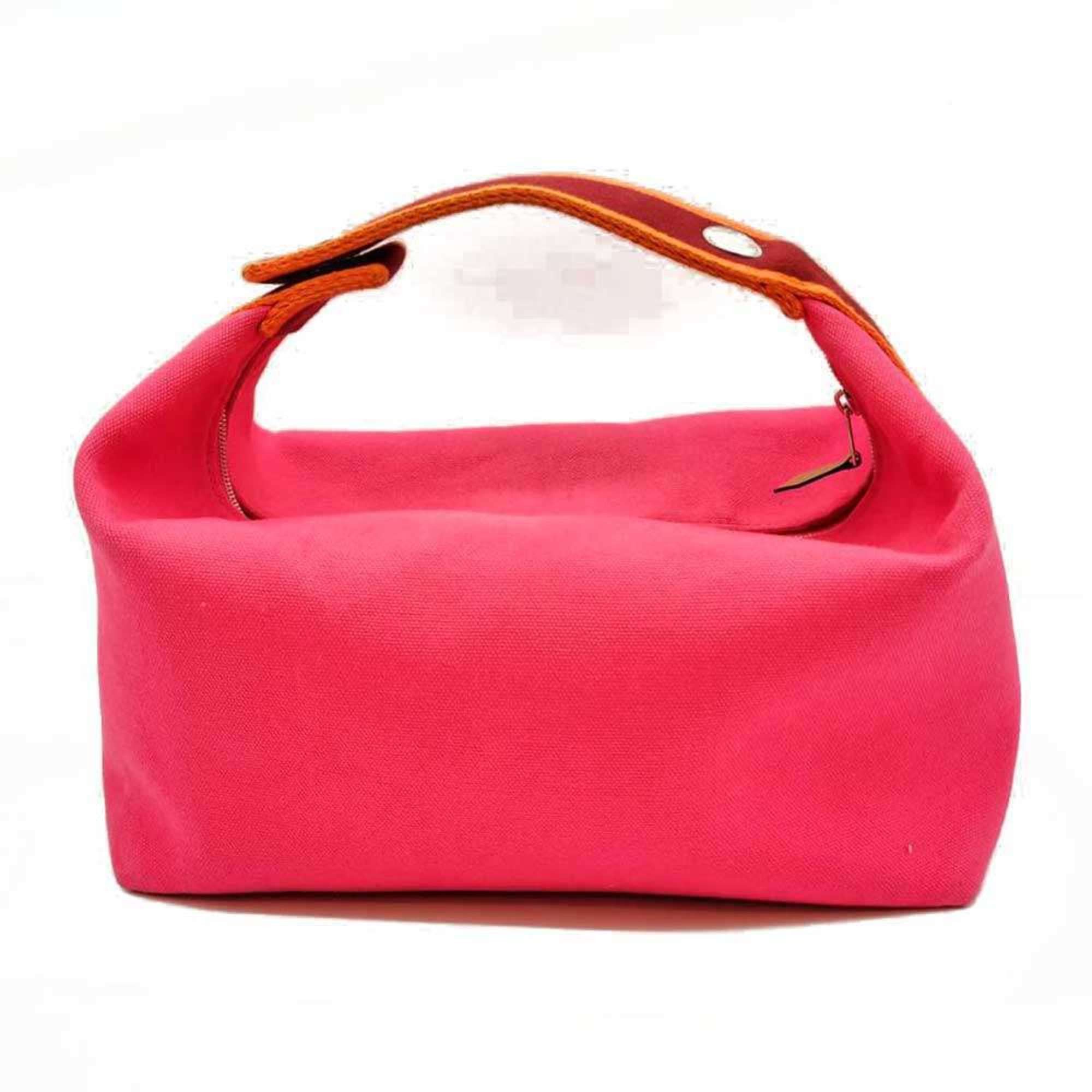 Hermes Hermes Brid A Black GM Hibiscus Pink Canvas Mini Handbag Pouch H Embroidery Stripe Women's HERMES Size ONE SIZE - 2 Thumbnail