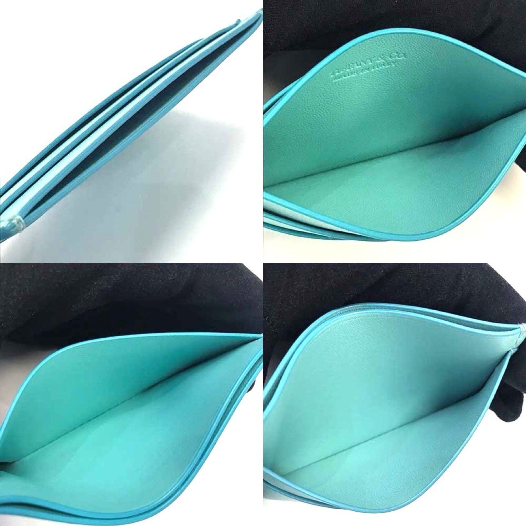 Tiffany & Co. Tiffany business card holder/card case leather blue turquoise color men's women's holder TIFFANY&CO Size ONE SIZE - 4 Thumbnail