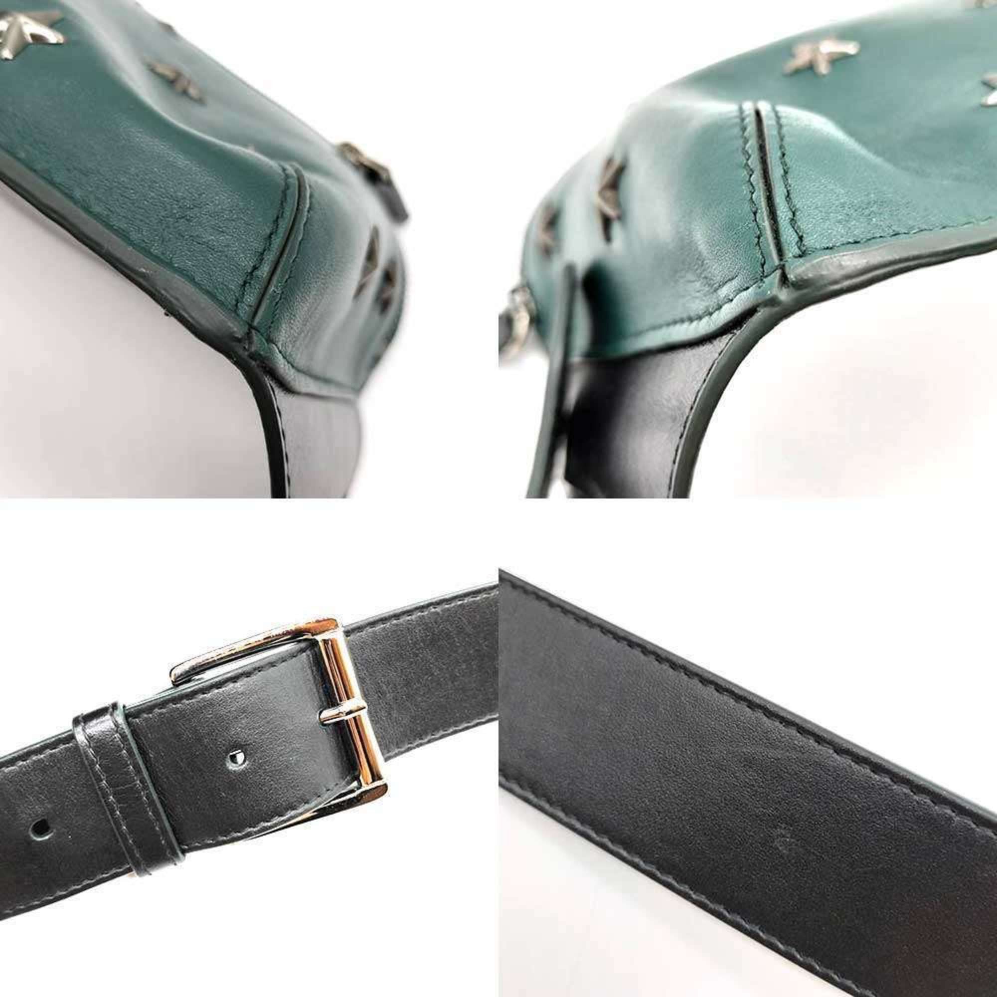 Jimmy Choo Jimmy Choo Body Bag Green x Black Leather Star Studs Crossbody Women's Men's JIMMYCHOO Size ONE SIZE - 4 Thumbnail