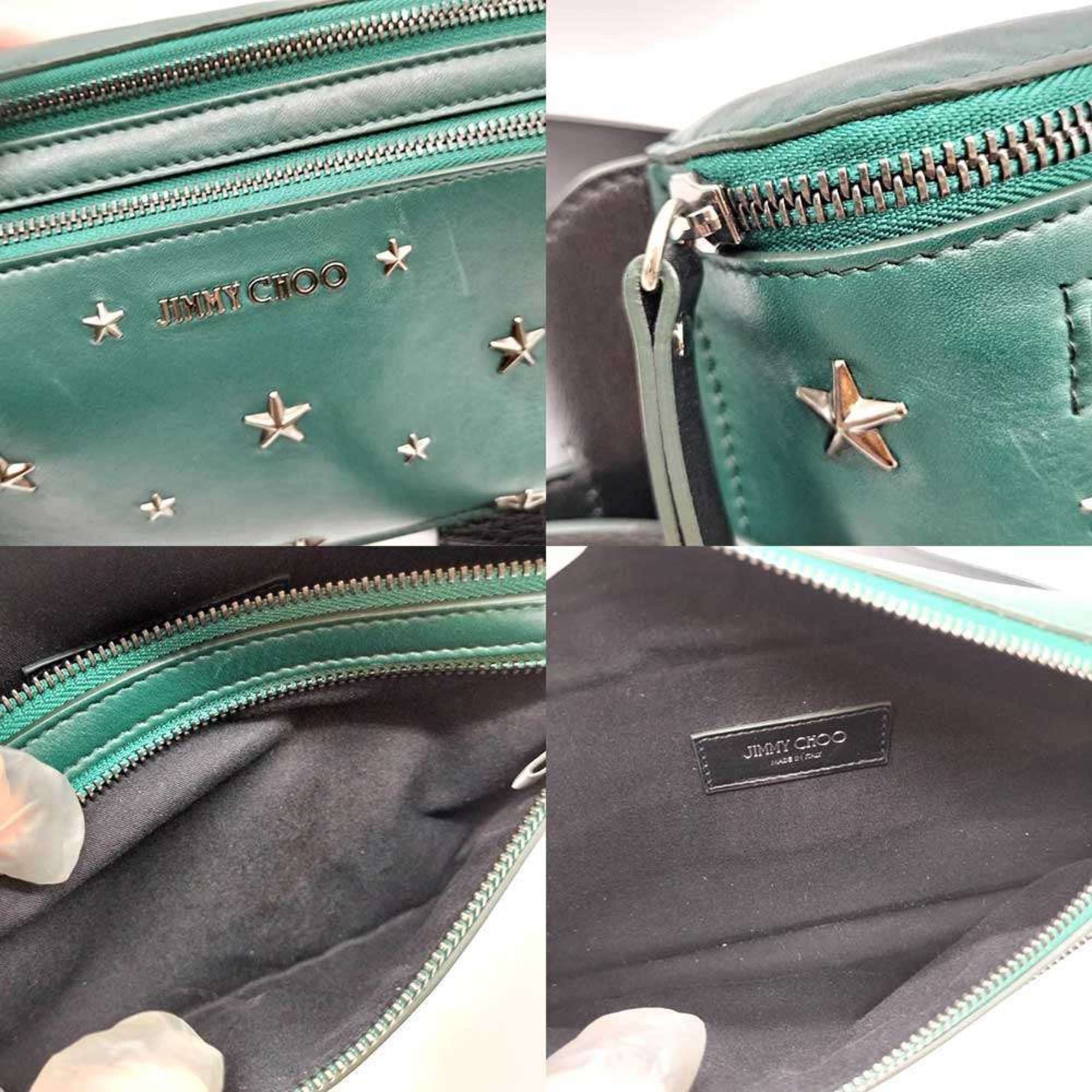 Jimmy Choo Jimmy Choo Body Bag Green x Black Leather Star Studs Crossbody Women's Men's JIMMYCHOO Size ONE SIZE - 5 Thumbnail