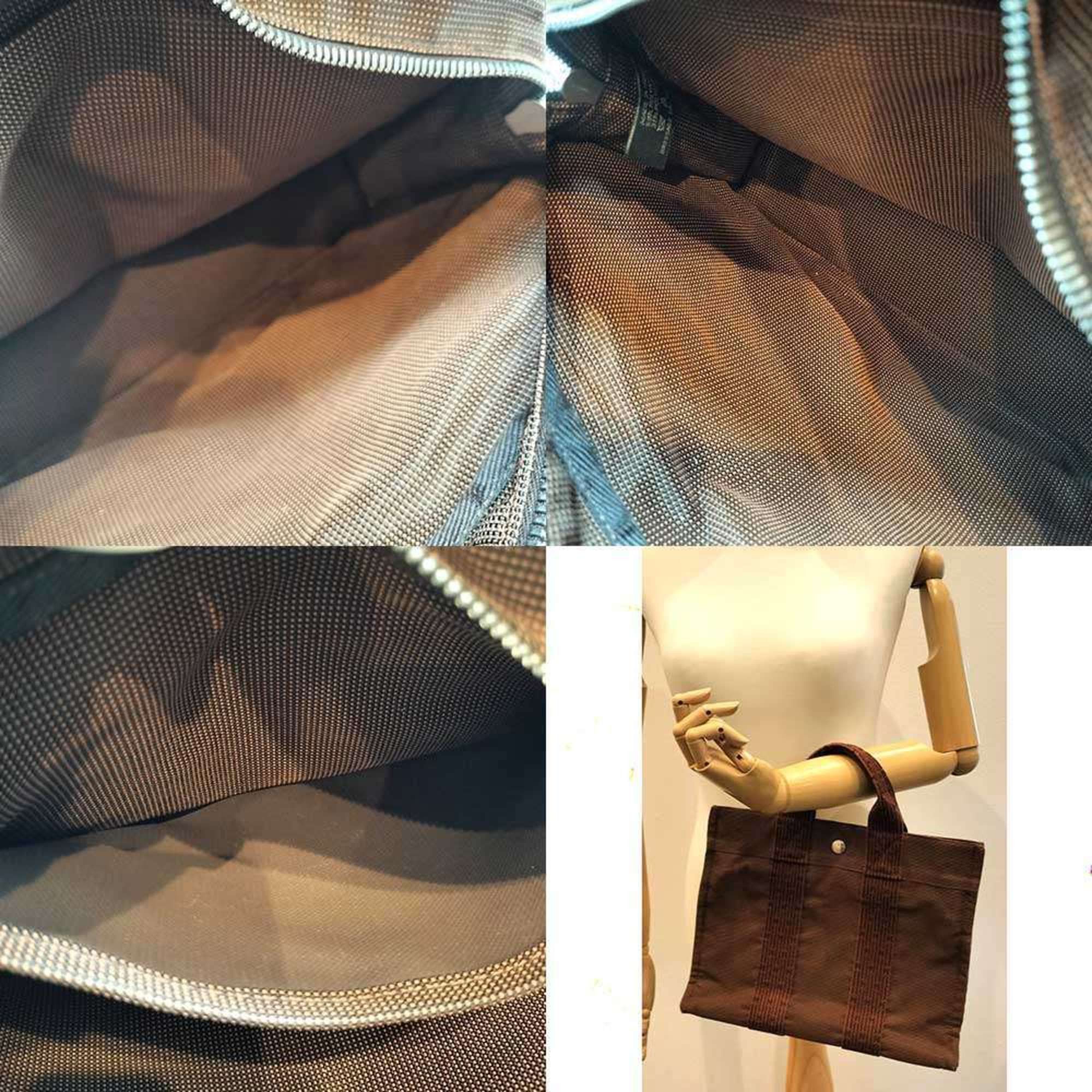Hermes Hermes Air Line Tote PM Brown Canvas Handbag Bag Women's HERMES Size ONE SIZE - 7 Thumbnail