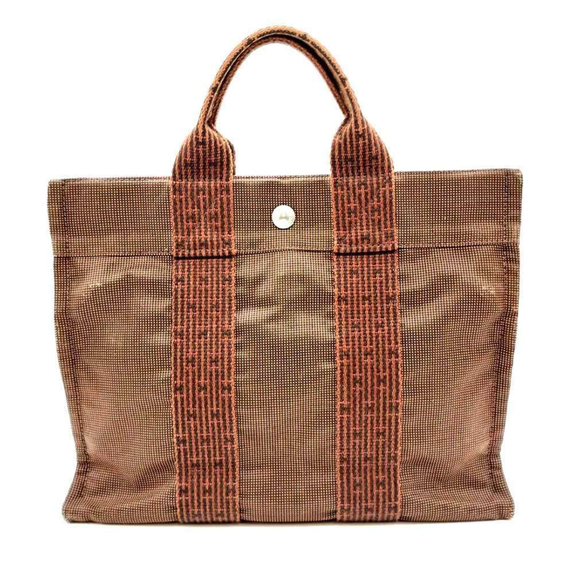 Hermes Hermes Air Line Tote PM Brown Canvas Handbag Bag Women's HERMES Size ONE SIZE - 2 Thumbnail
