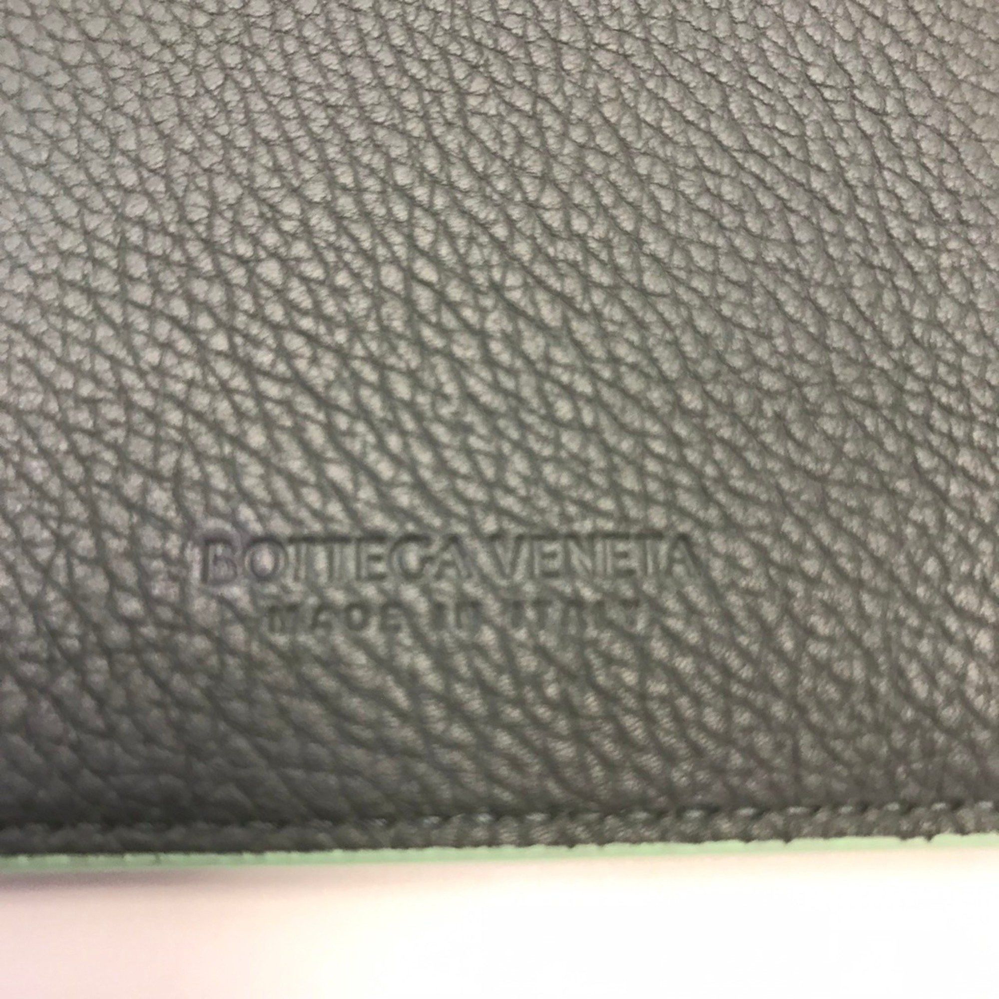 Bottega Veneta Bottega Veneta Nappa Business Card Holder/Card Case Intrecciato Calf Leather Gray x Green 651401 BOTTEGA VENETA Size ONE SIZE - 3 Thumbnail