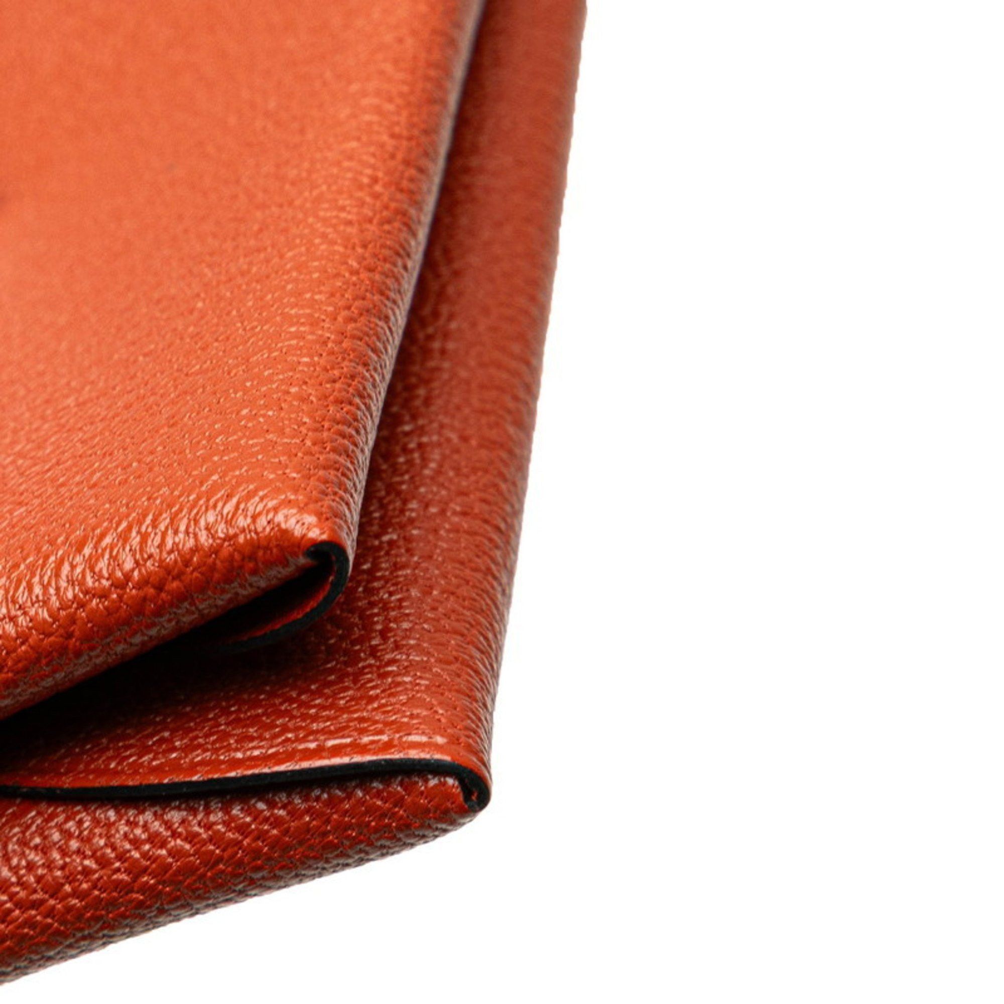 Hermes Hermes Calvi Duo Coin Case Card Brown Chevre Women's HERMES Size ONE SIZE - 4 Thumbnail