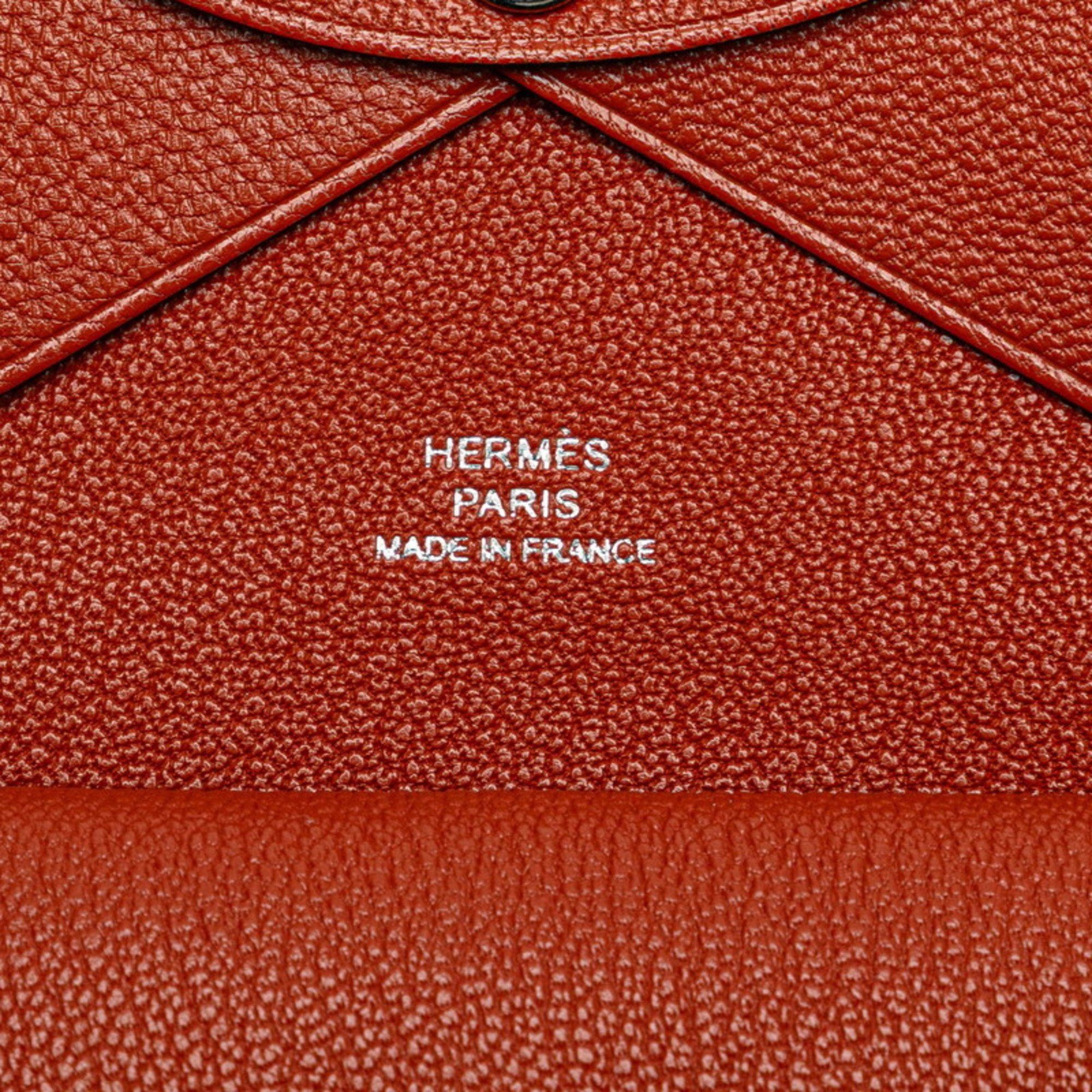 Hermes Hermes Calvi Duo Coin Case Card Brown Chevre Women's HERMES Size ONE SIZE - 8 Thumbnail