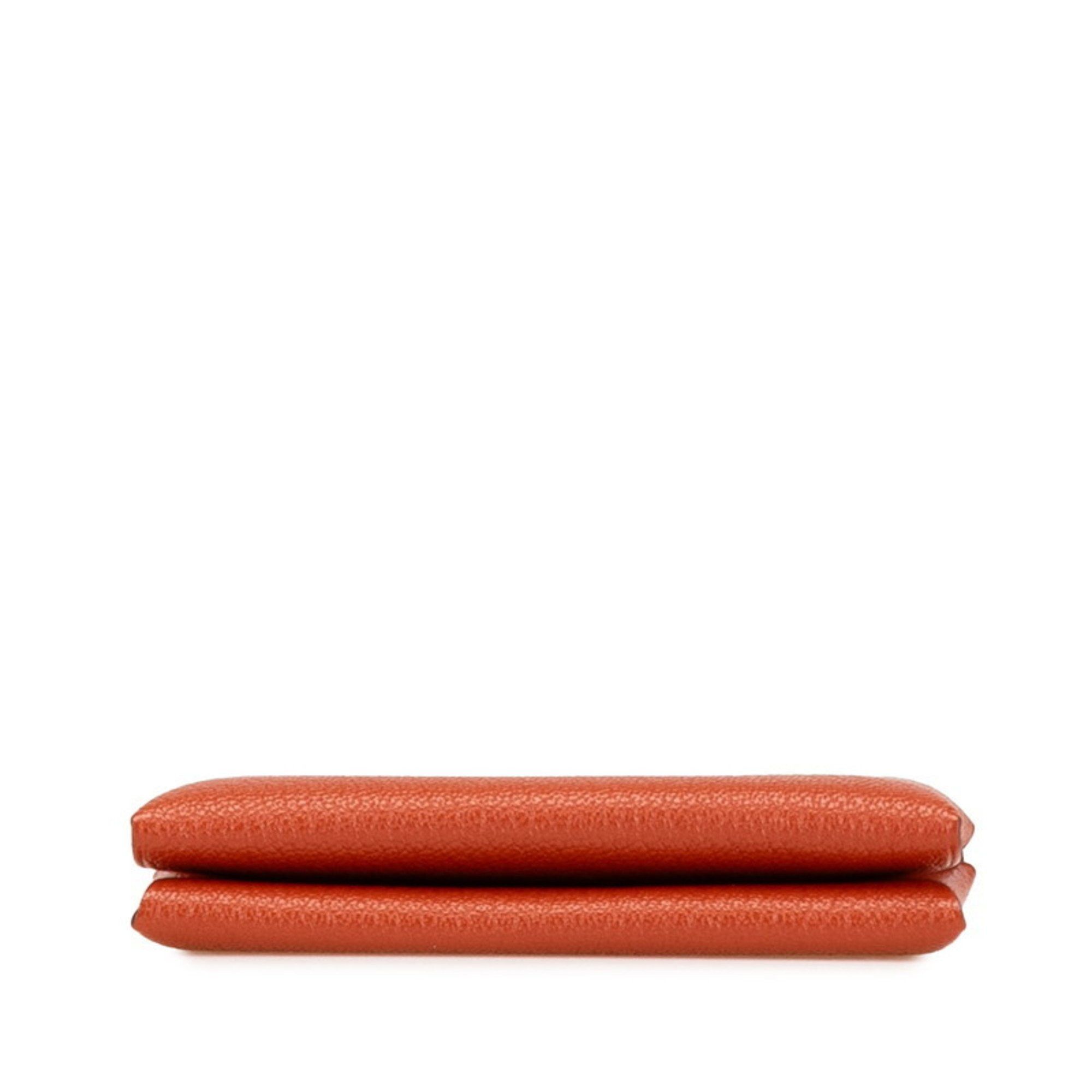 Hermes Hermes Calvi Duo Coin Case Card Brown Chevre Women's HERMES Size ONE SIZE - 3 Thumbnail