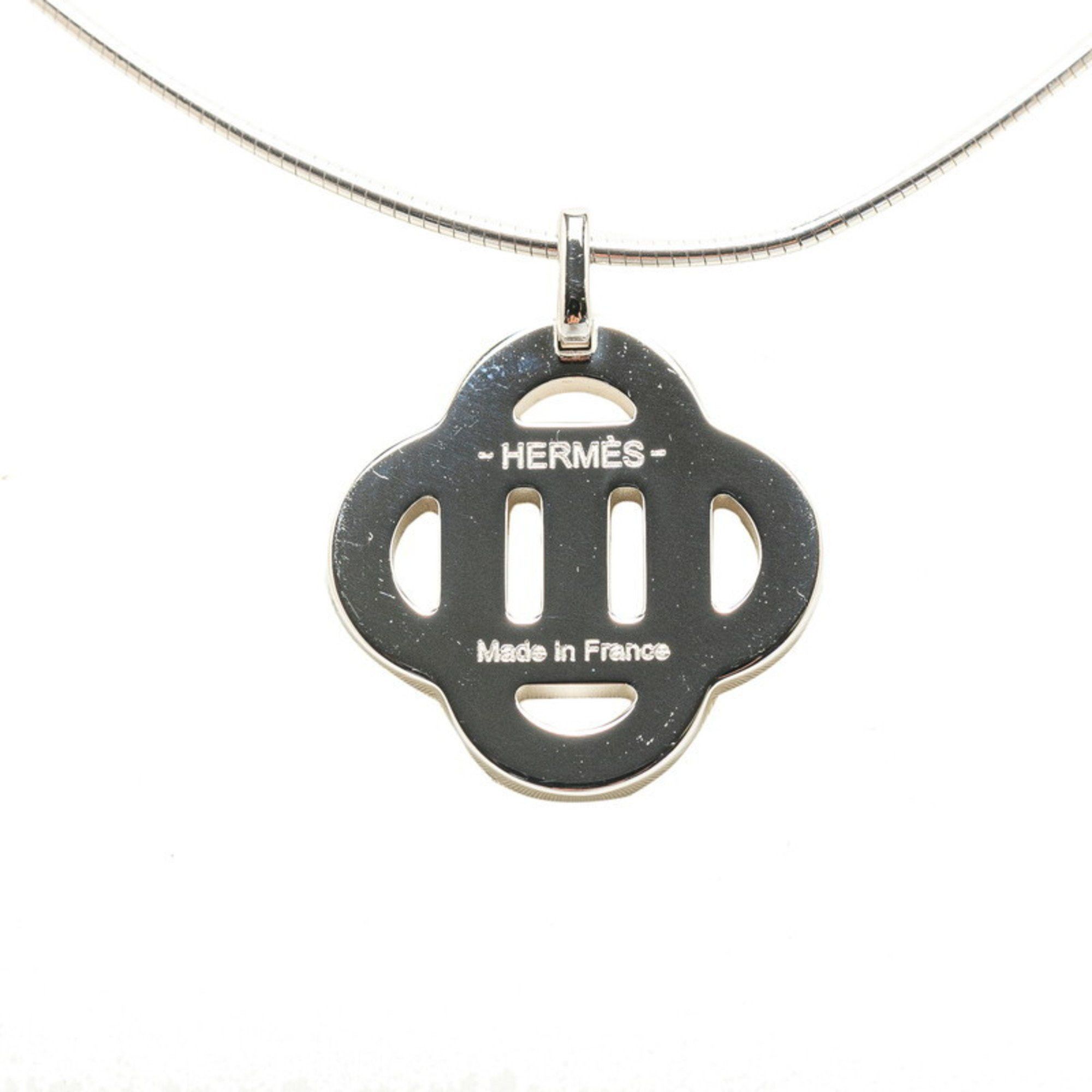 Hermes Hermes Chaine d'Ancre Isatis Necklace Silver Emerald Metal Women's HERMES Size ONE SIZE - 2 Thumbnail