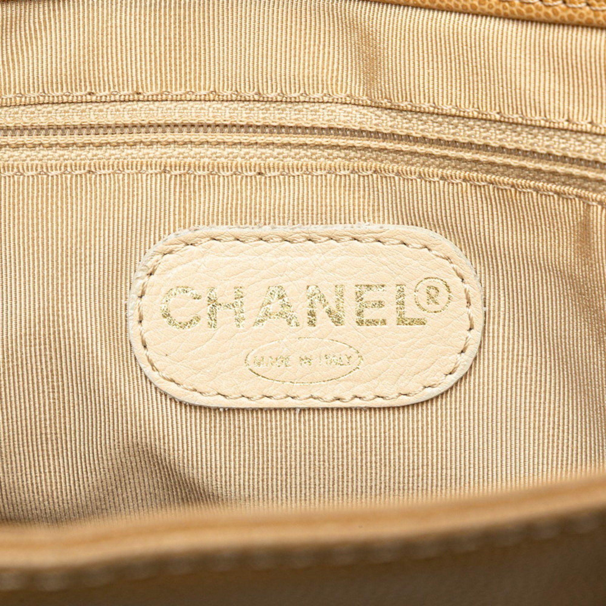 Chanel Chanel Coco Mark Chain Tote Bag Shoulder Beige Caviar Skin Plastic Women's CHANEL Size ONE SIZE - 10 Thumbnail