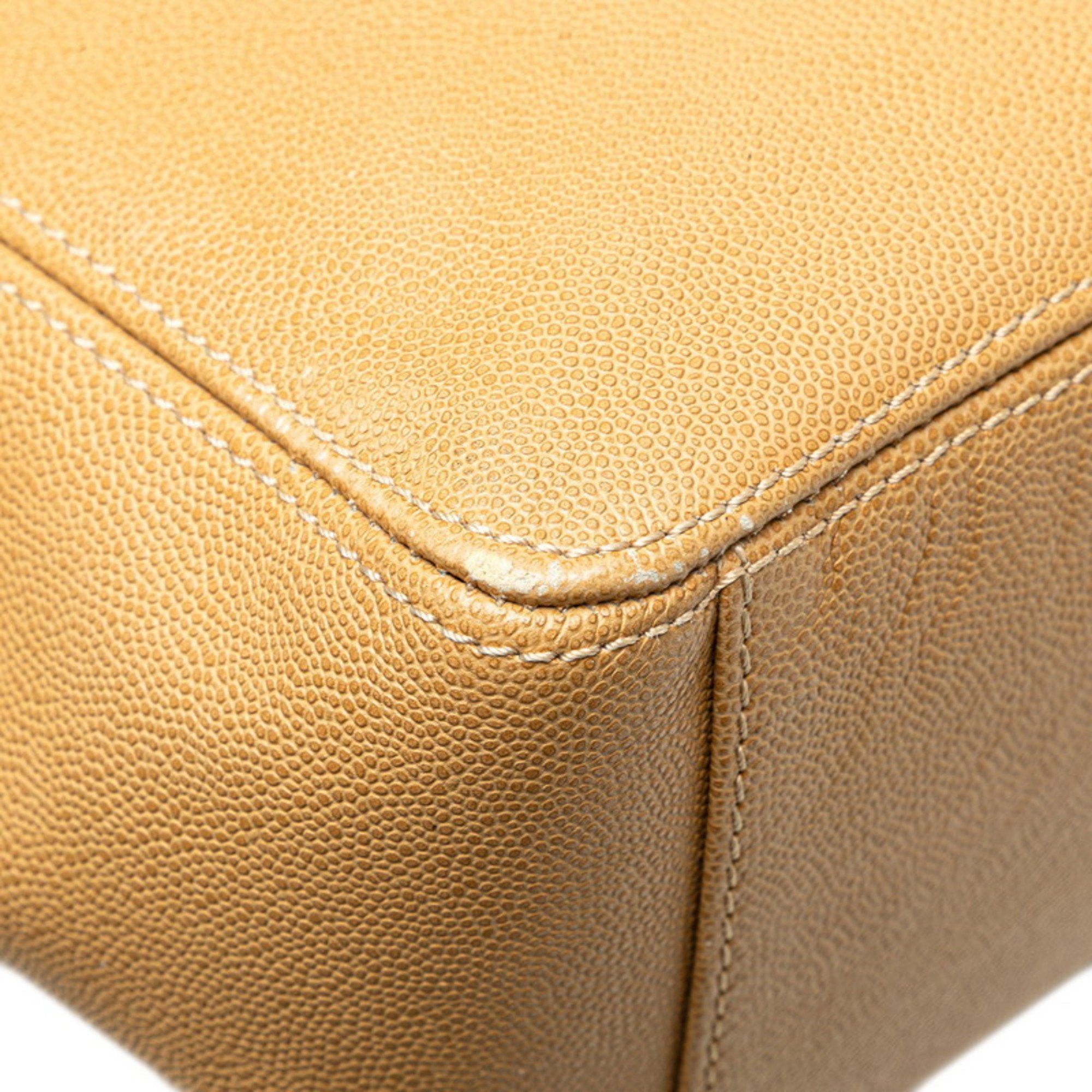 Chanel Chanel Coco Mark Chain Tote Bag Shoulder Beige Caviar Skin Plastic Women's CHANEL Size ONE SIZE - 6 Thumbnail