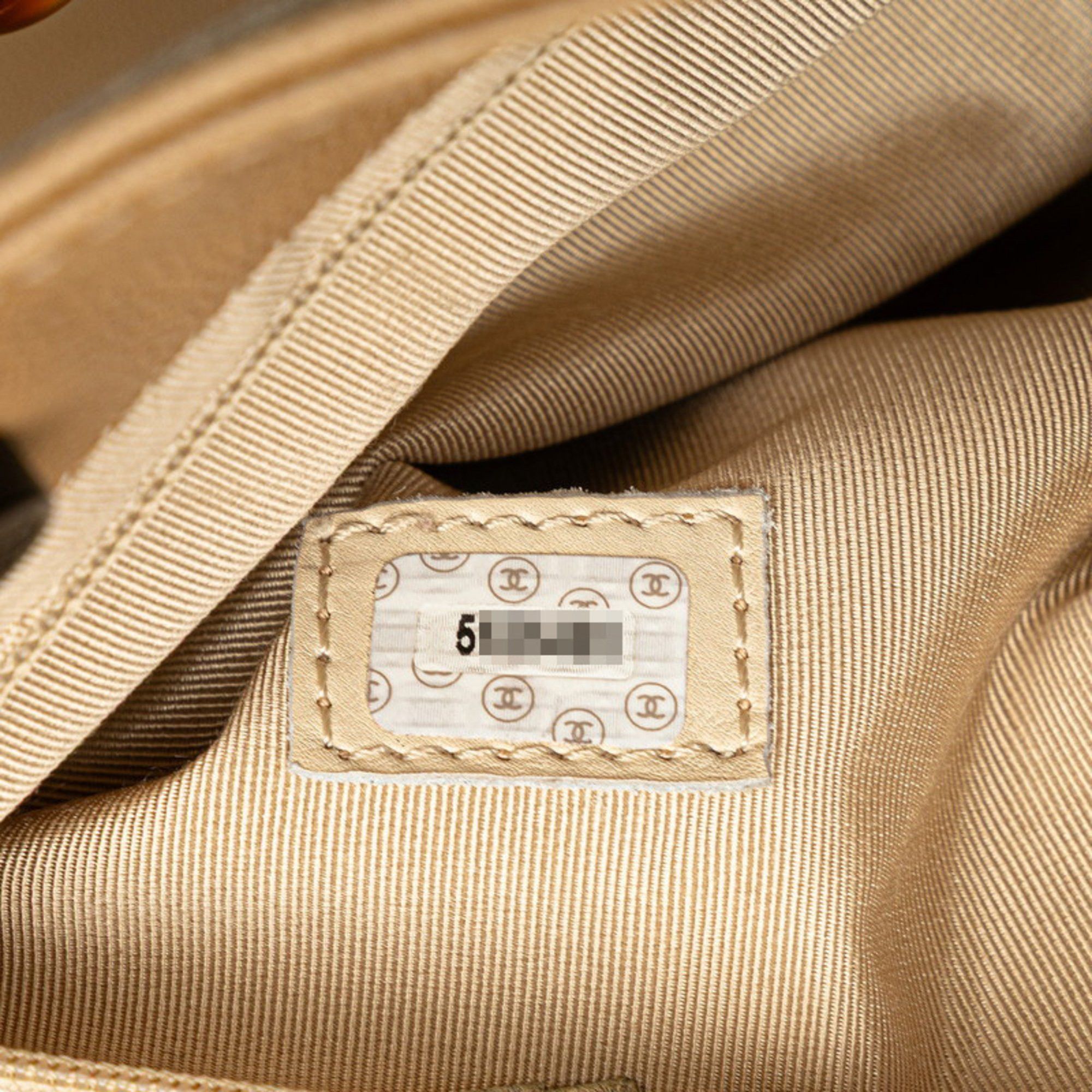 Chanel Chanel Coco Mark Chain Tote Bag Shoulder Beige Caviar Skin Plastic Women's CHANEL Size ONE SIZE - 11 Thumbnail