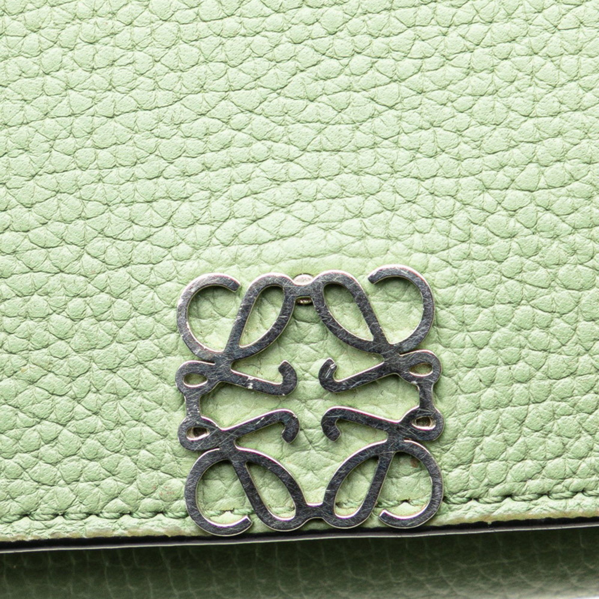 Loewe LOEWE Anagram Trifold Wallet Green Calf Leather Women's Size ONE SIZE - 6 Thumbnail
