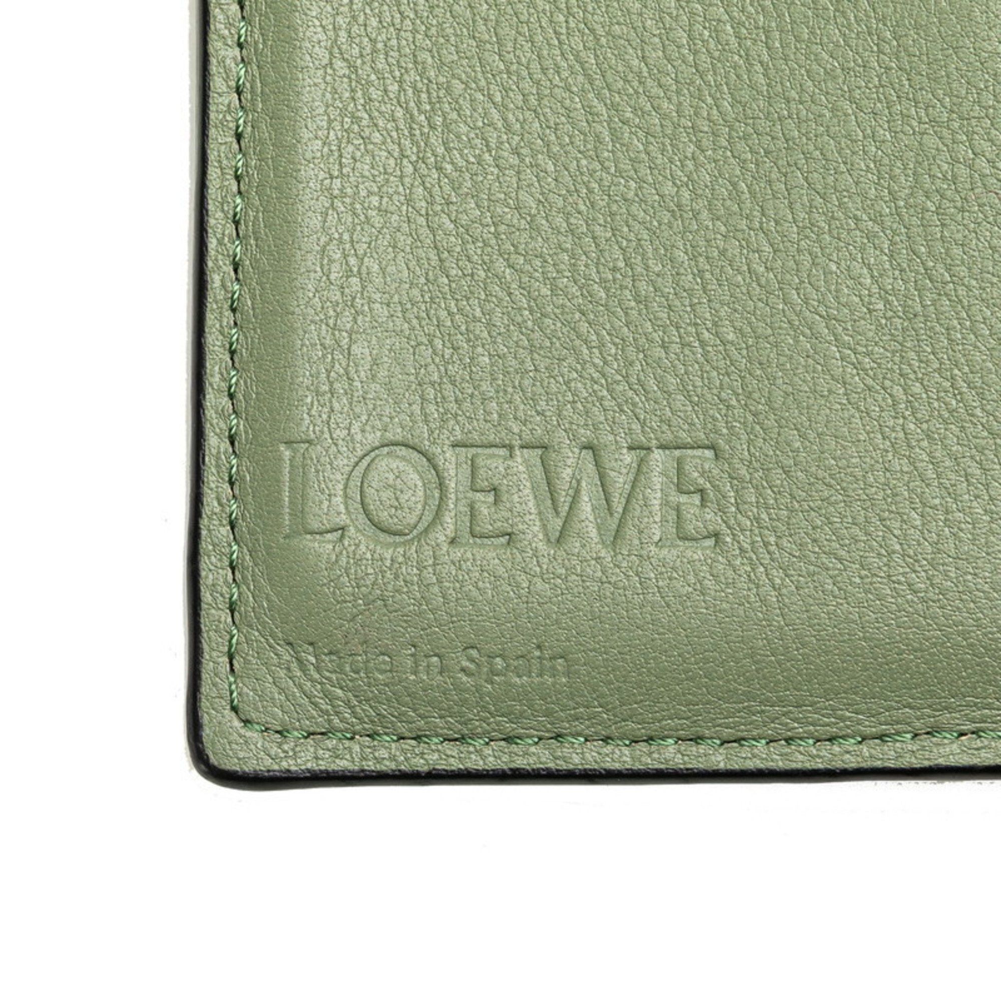 Loewe LOEWE Anagram Trifold Wallet Green Calf Leather Women's Size ONE SIZE - 9 Thumbnail