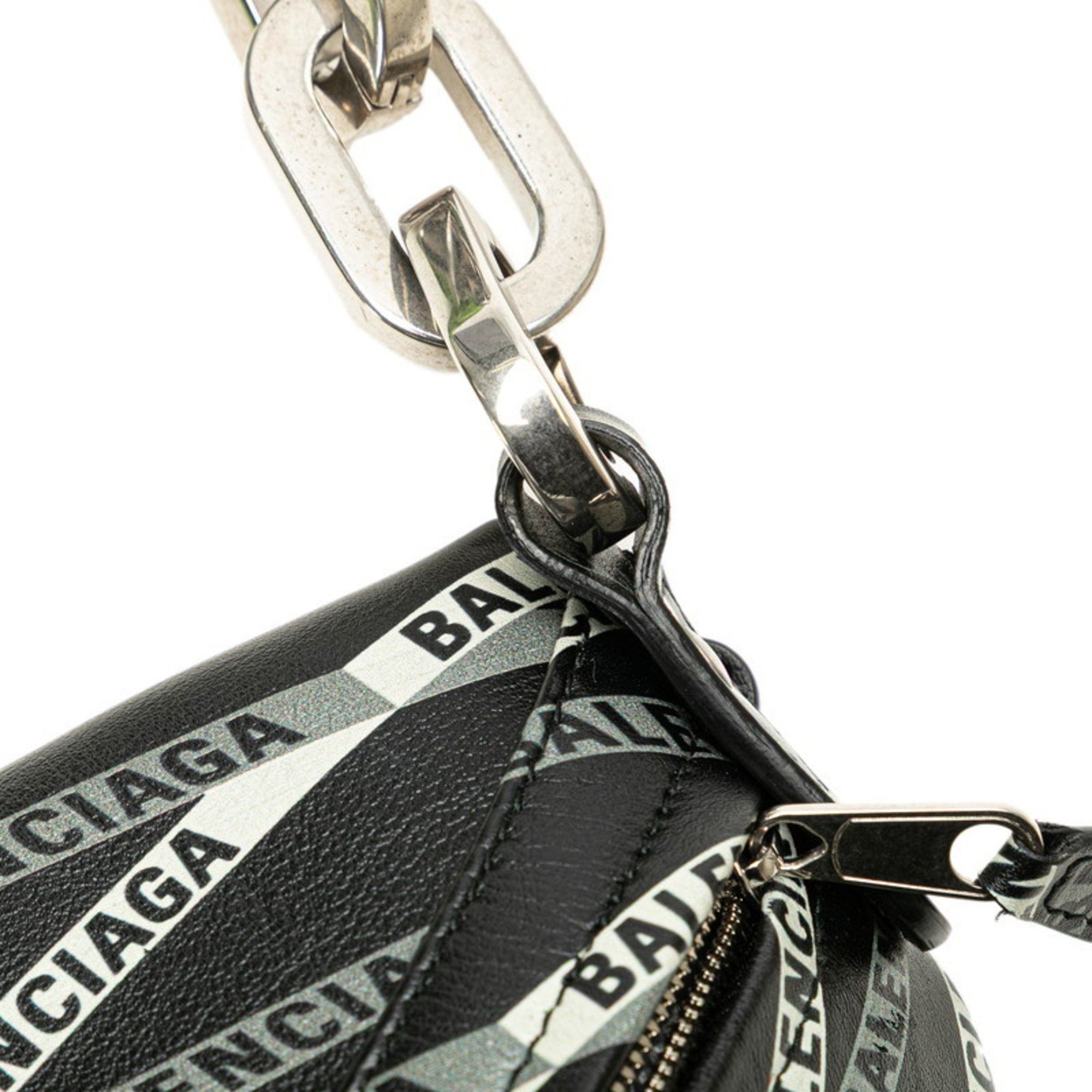 Balenciaga Balenciaga Souvenir Waist Bag Body 518163 Black Green Leather Women's BALENCIAGA Size ONE SIZE - 4 Thumbnail