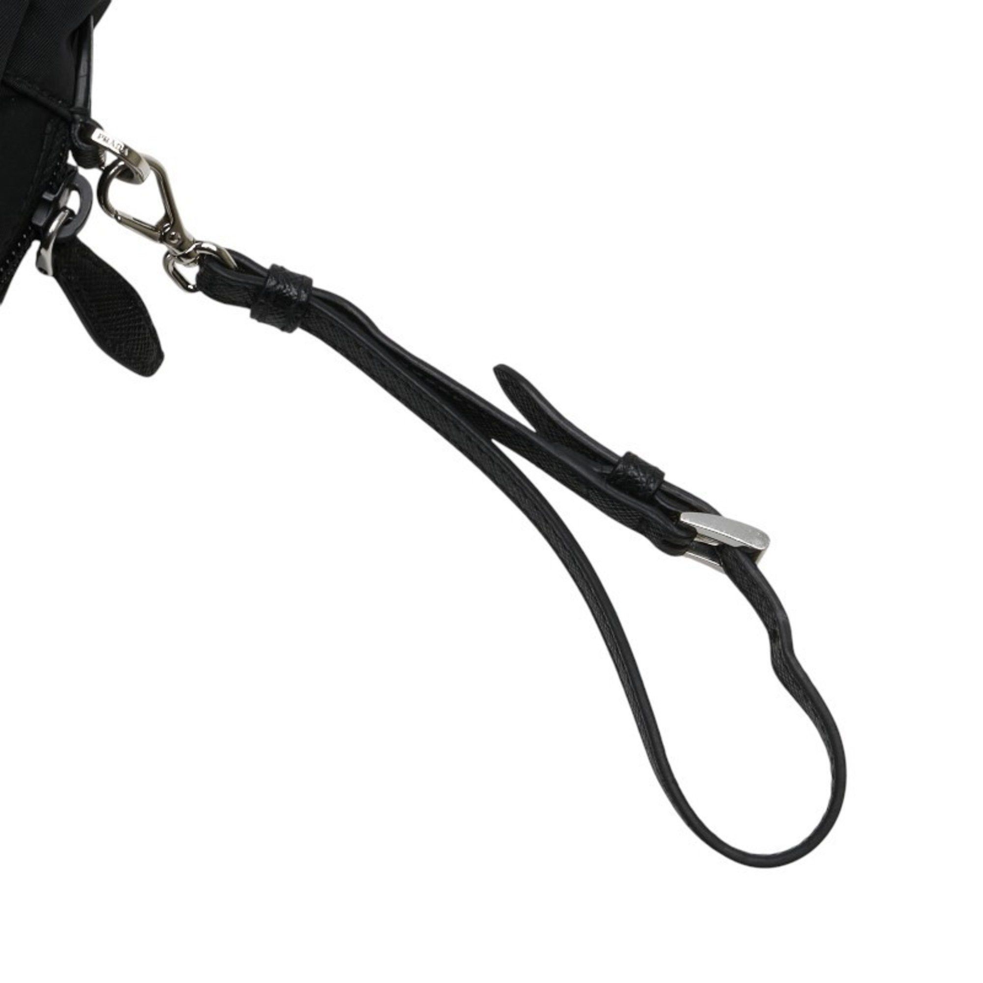 Prada Prada Vera Re-Nylon Triangle Logo Pouch, Small Item Case, Black, Nylon, Women's, PRADA Size ONE SIZE - 6 Thumbnail