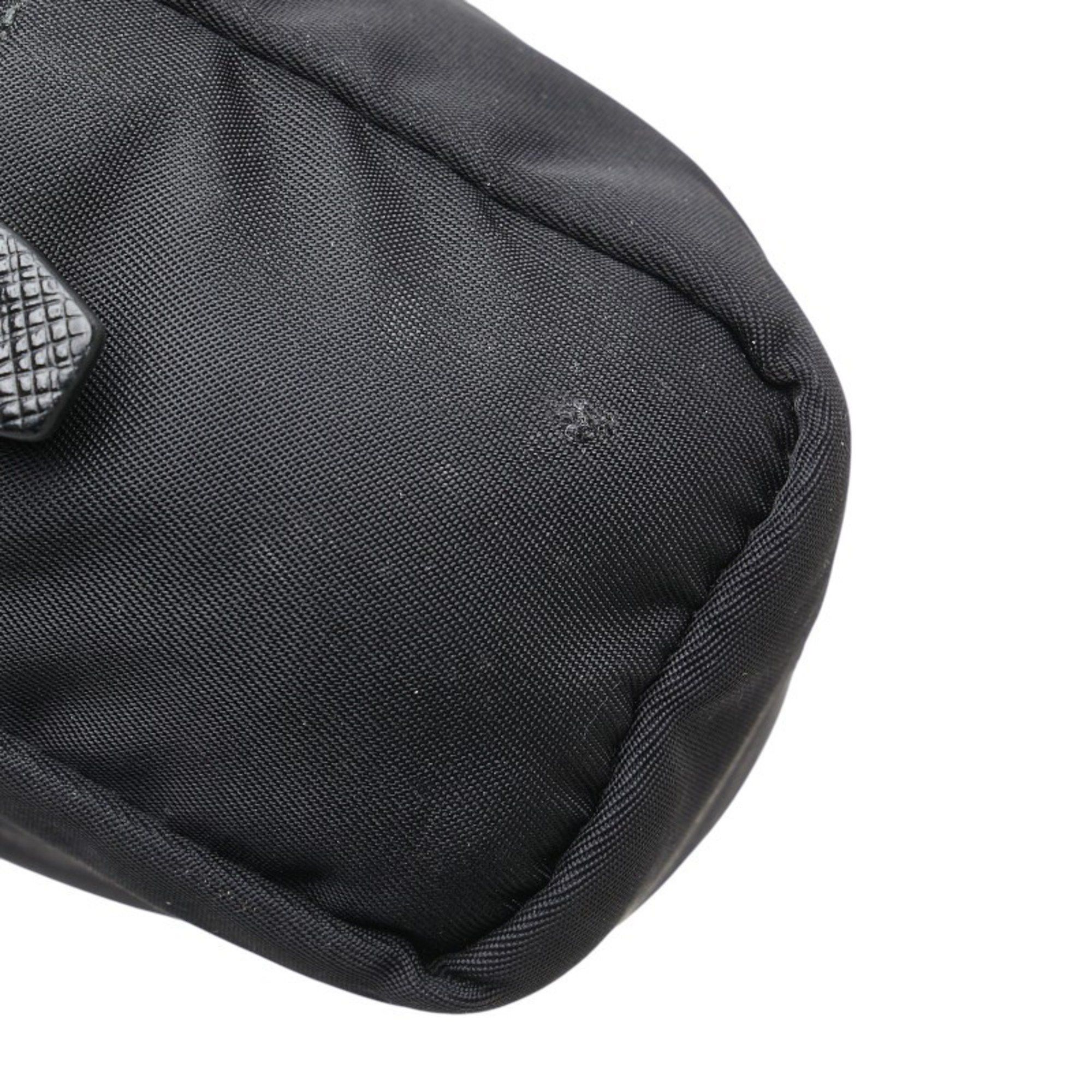Prada Prada Vera Re-Nylon Triangle Logo Pouch, Small Item Case, Black, Nylon, Women's, PRADA Size ONE SIZE - 4 Thumbnail