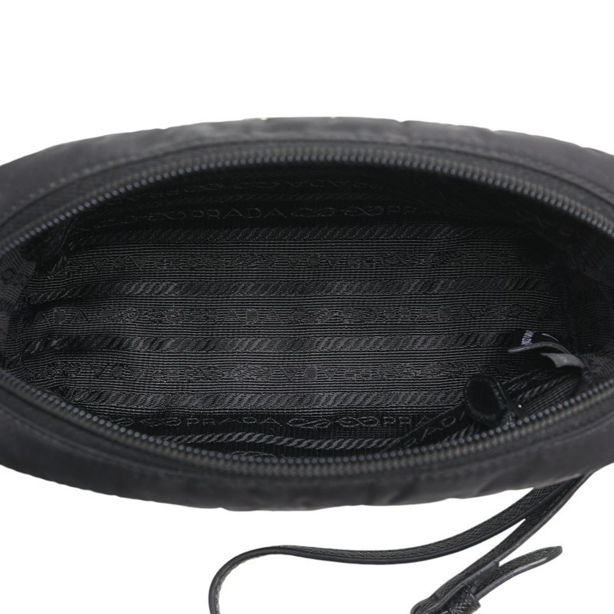 Prada Prada Vera Re-Nylon Triangle Logo Pouch, Small Item Case, Black, Nylon, Women's, PRADA Size ONE SIZE - 8 Thumbnail