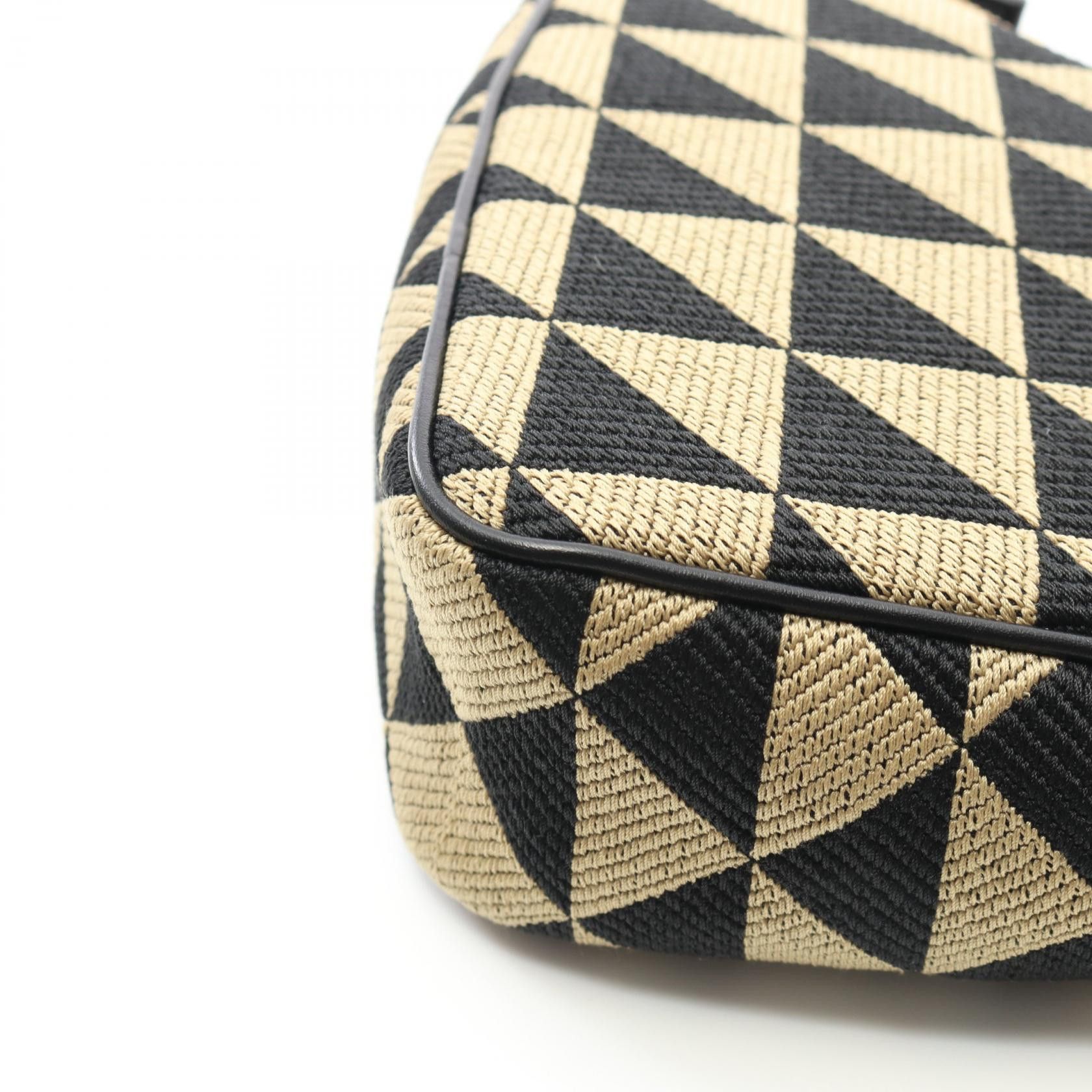 Prada Prada Prada Triangle Canvas Leather Shoulder Bag Canvas Shoulder Bag 1BC543 Size ONE SIZE - 6 Thumbnail