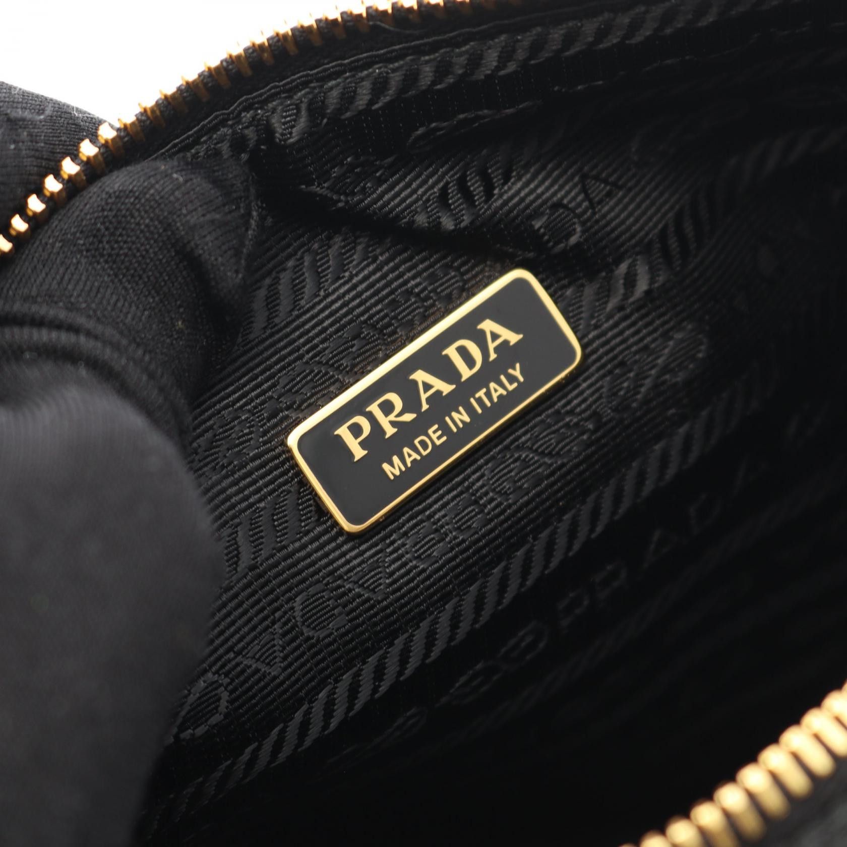 Prada Prada Prada Triangle Canvas Leather Shoulder Bag Canvas Shoulder Bag 1BC543 Size ONE SIZE - 4 Thumbnail