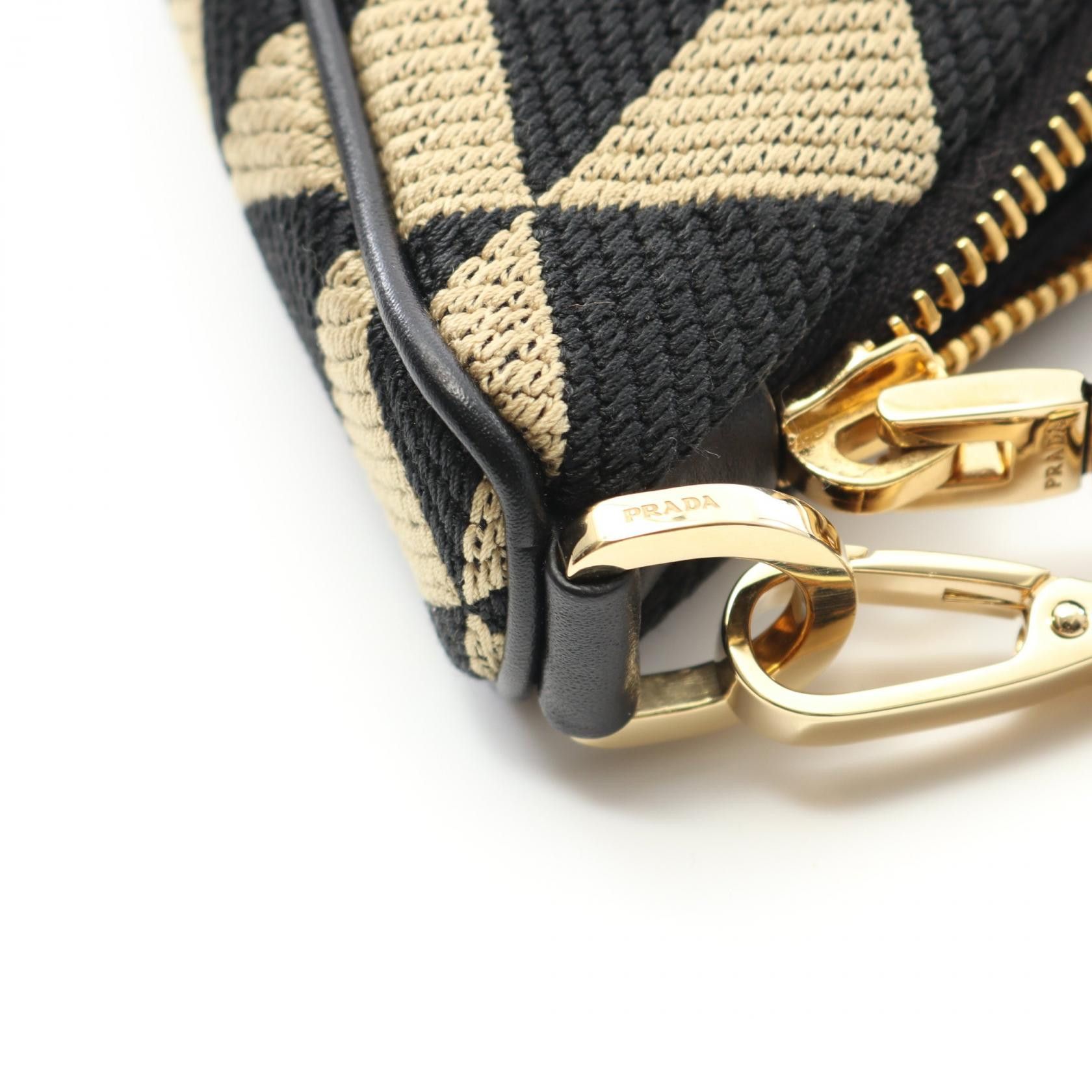 Prada Prada Prada Triangle Canvas Leather Shoulder Bag Canvas Shoulder Bag 1BC543 Size ONE SIZE - 5 Thumbnail