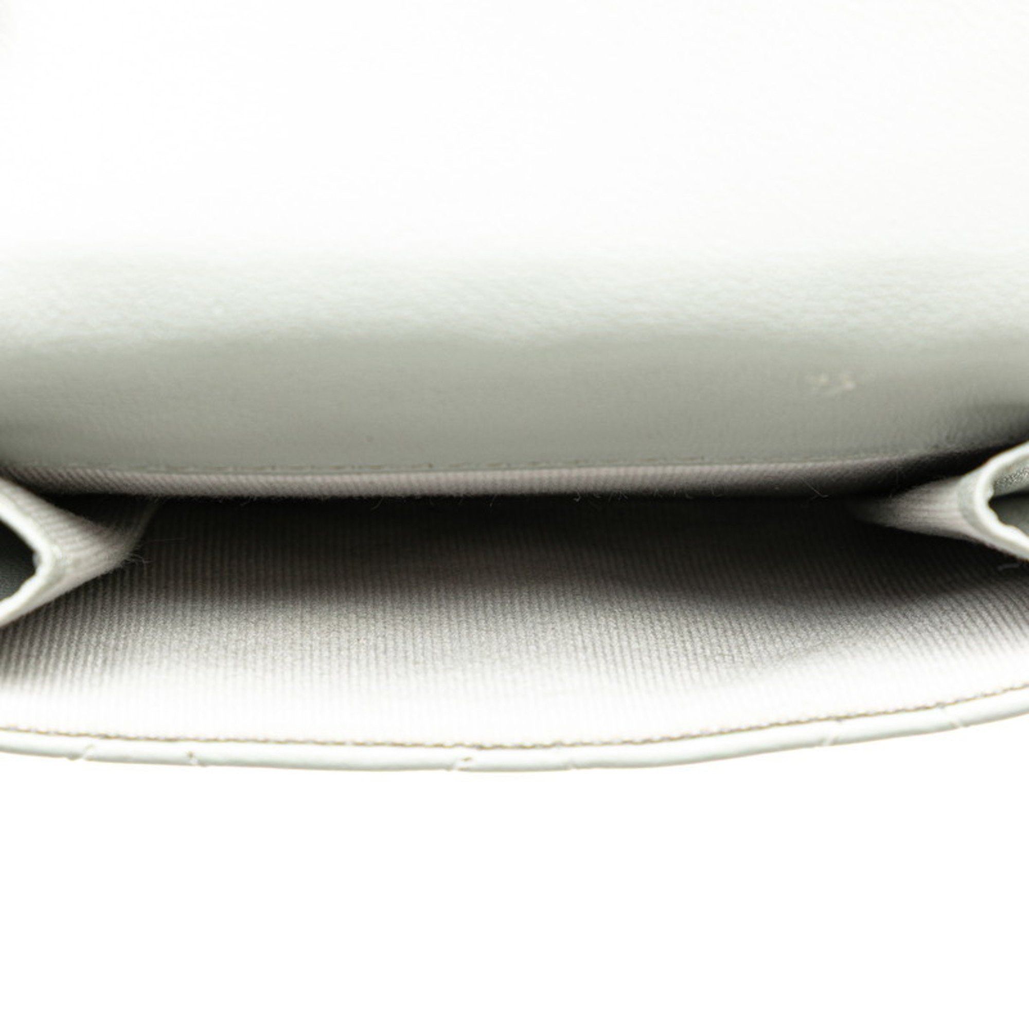 Chanel Matelasse Classic Small Flap Wallet Tri-fold AP0231 Grey Lambskin Women's CHANEL
