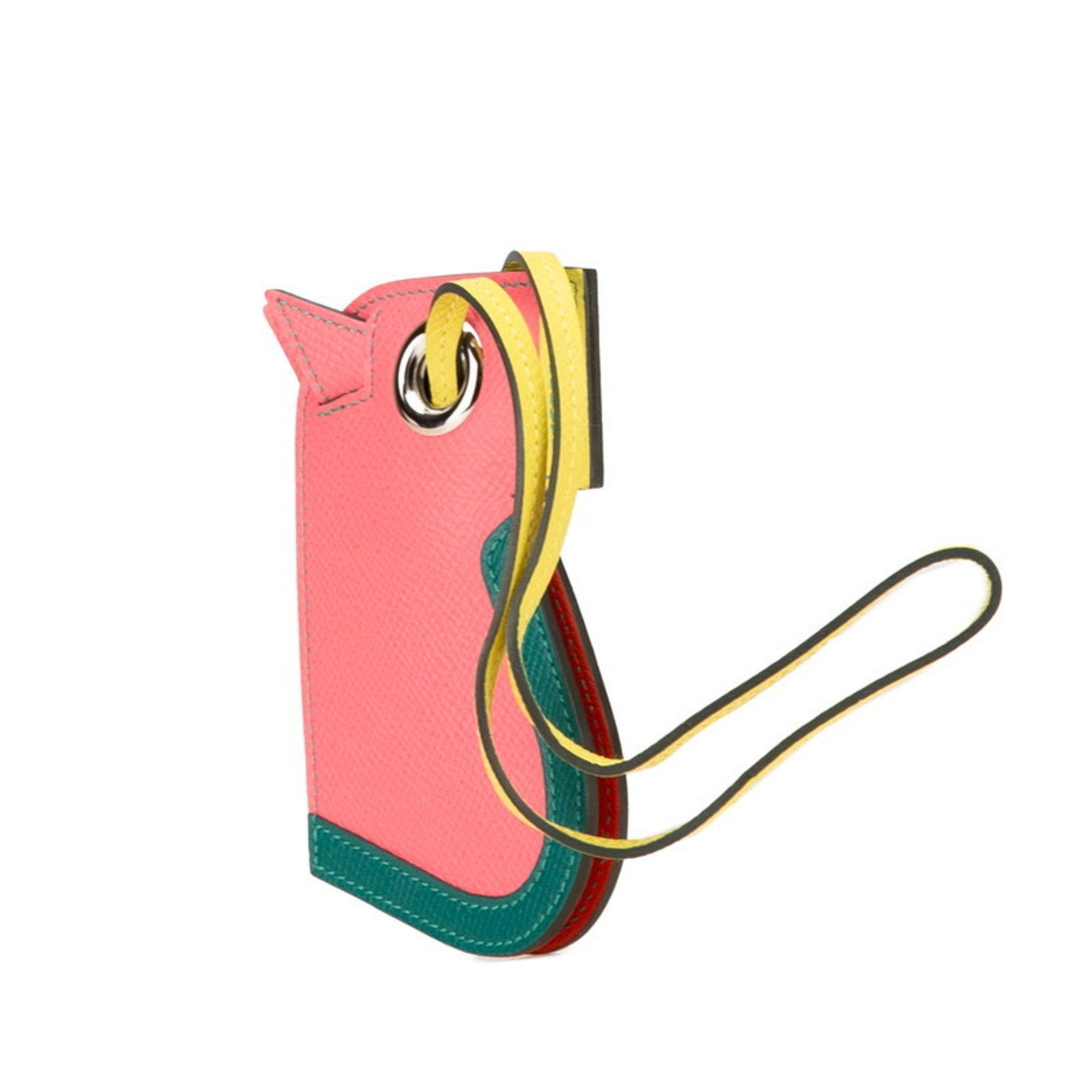 Hermes Hermes Camayle Horse Keychain Bag Charm Rose Azalee Malachite Lime Epsom Leather Women's HERMES Size ONE SIZE - 2 Thumbnail