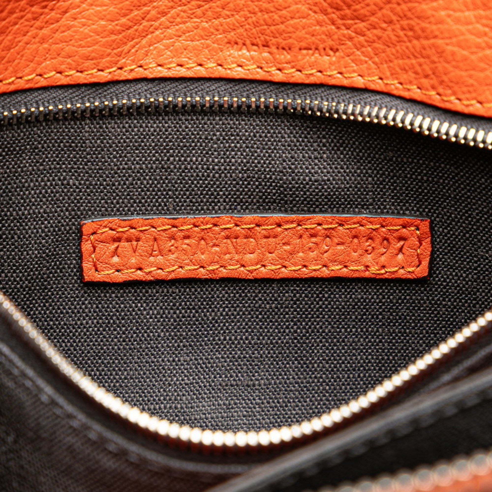 Fendi FENDI Selleria Clutch Bag Second ZVA350 Orange Leather Women's Size ONE SIZE - 8 Thumbnail