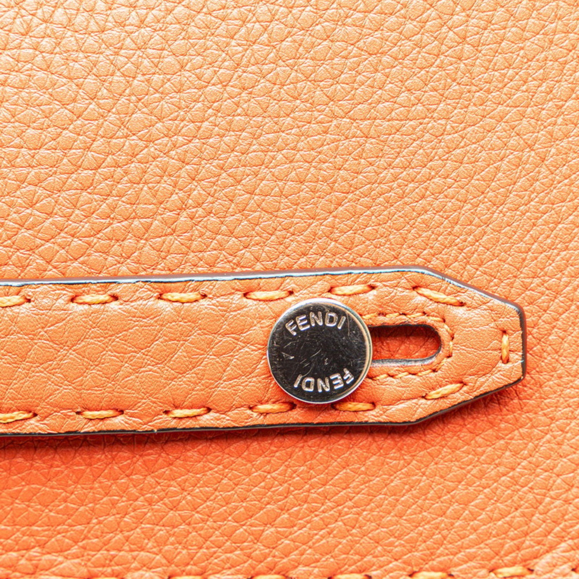 Fendi FENDI Selleria Clutch Bag Second ZVA350 Orange Leather Women's Size ONE SIZE - 9 Thumbnail