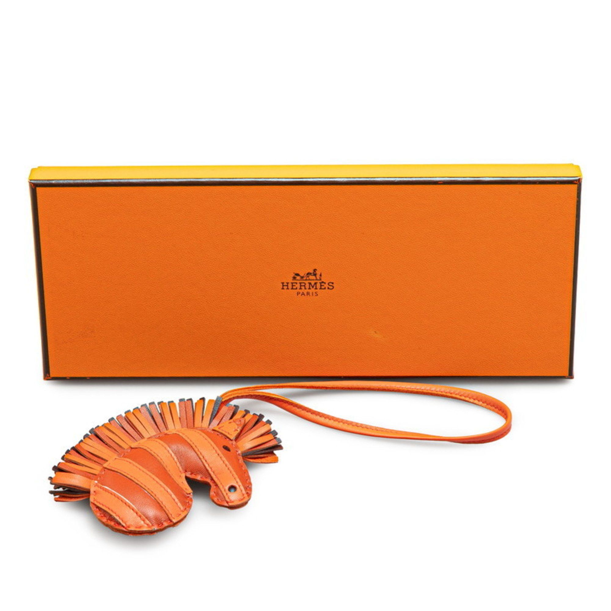 Hermes Hermes GZ Savannah Zebra Motif Charm Bag Brown Red Anjou Milo Women's HERMES Size ONE SIZE - 5 Thumbnail