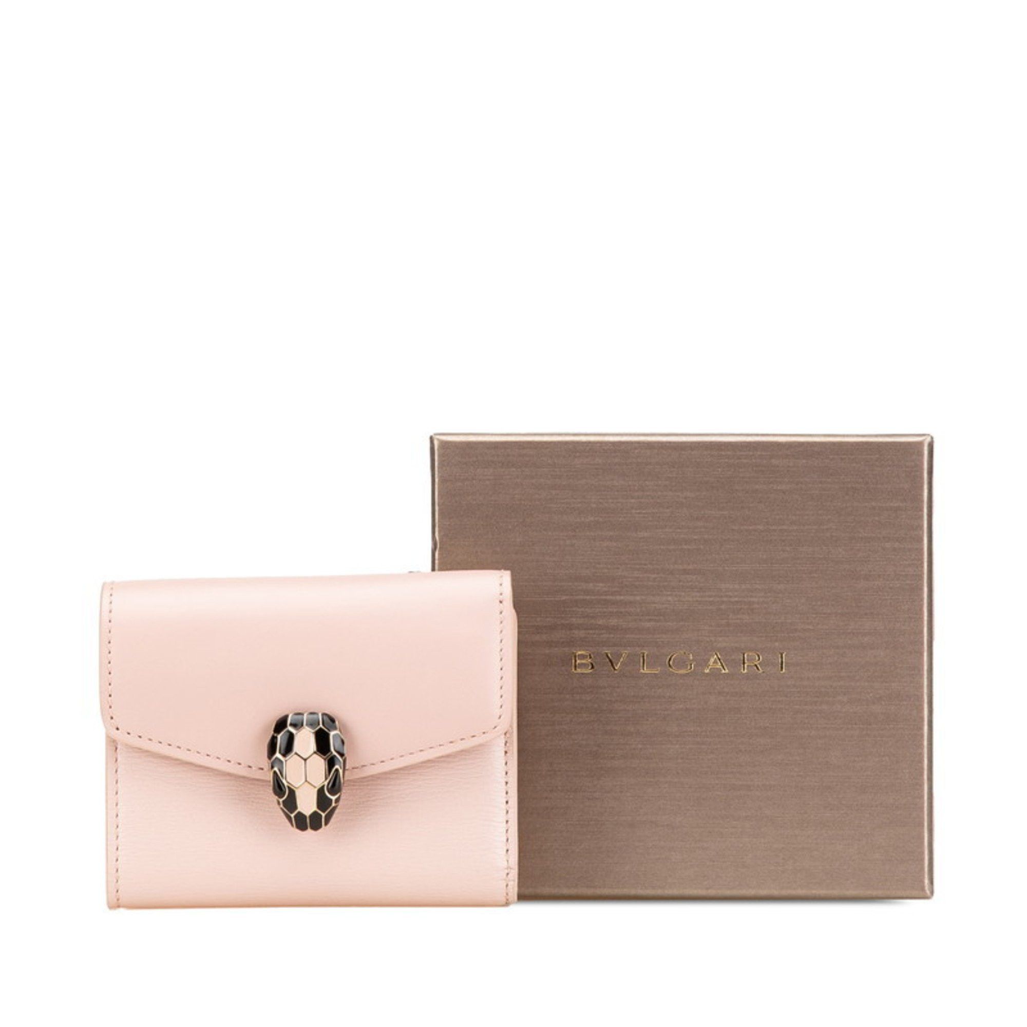 Bvlgari BVLGARI Serpenti Forever Compact Wallet Tri-fold 289965 Pink Leather Women's Size ONE SIZE - 12 Thumbnail