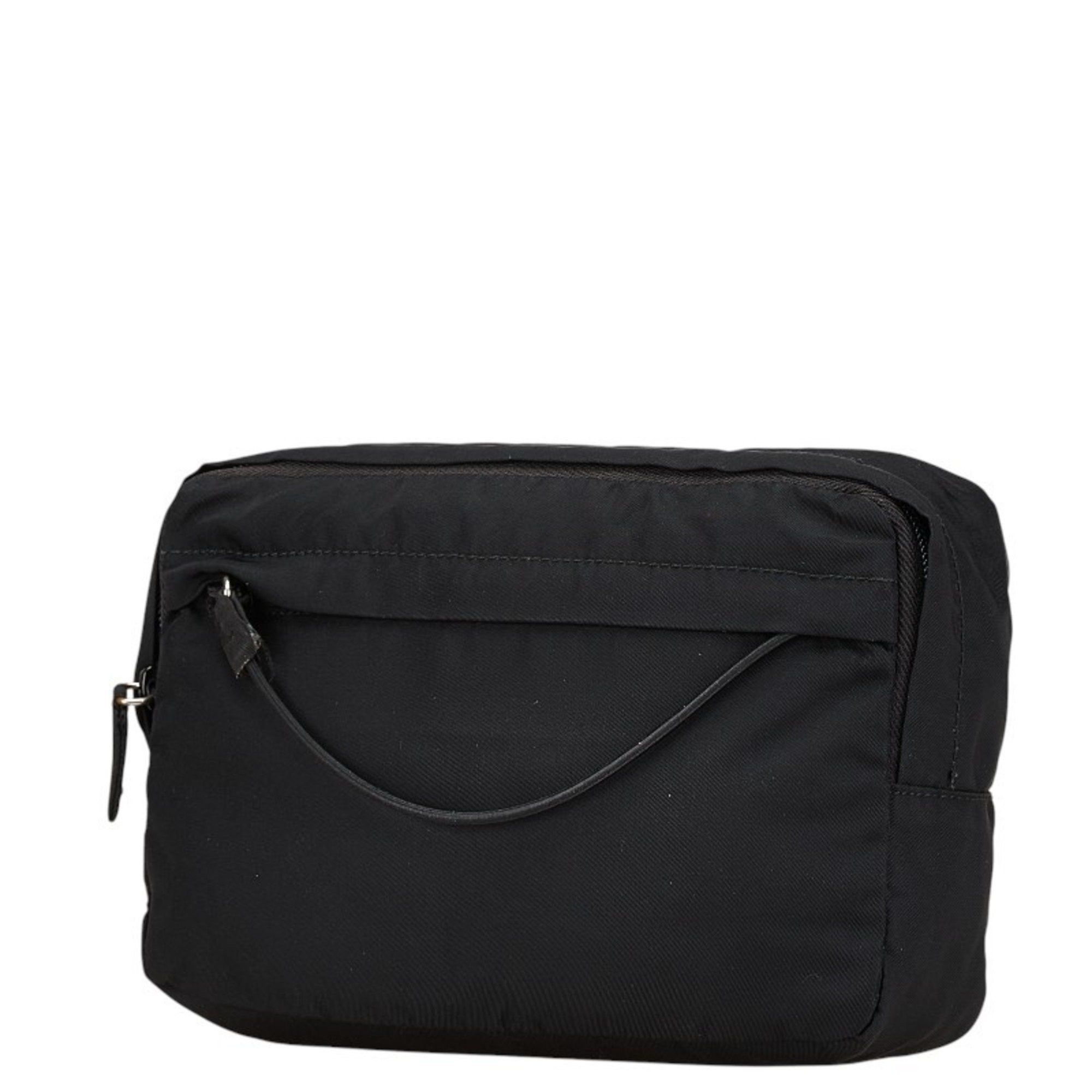 Prada Prada Triangle Logo Plate Pouch Black Nylon Women's PRADA Size ONE SIZE - 2 Thumbnail