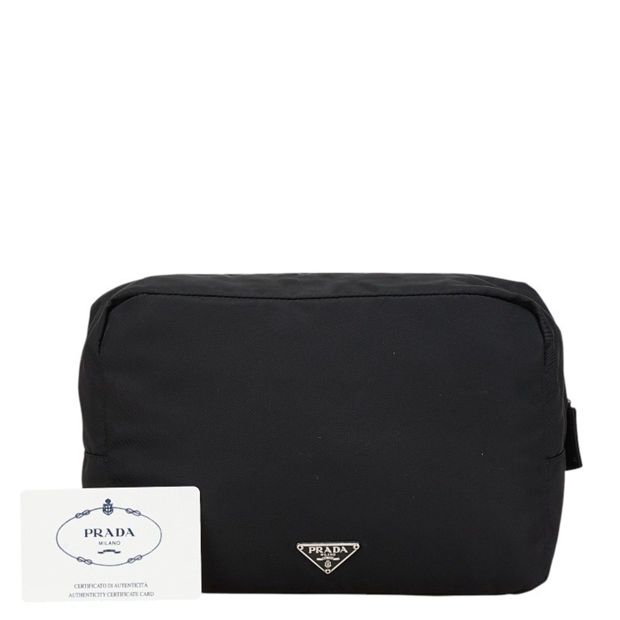 Prada Prada Triangle Logo Plate Pouch Black Nylon Women's PRADA Size ONE SIZE - 9 Thumbnail