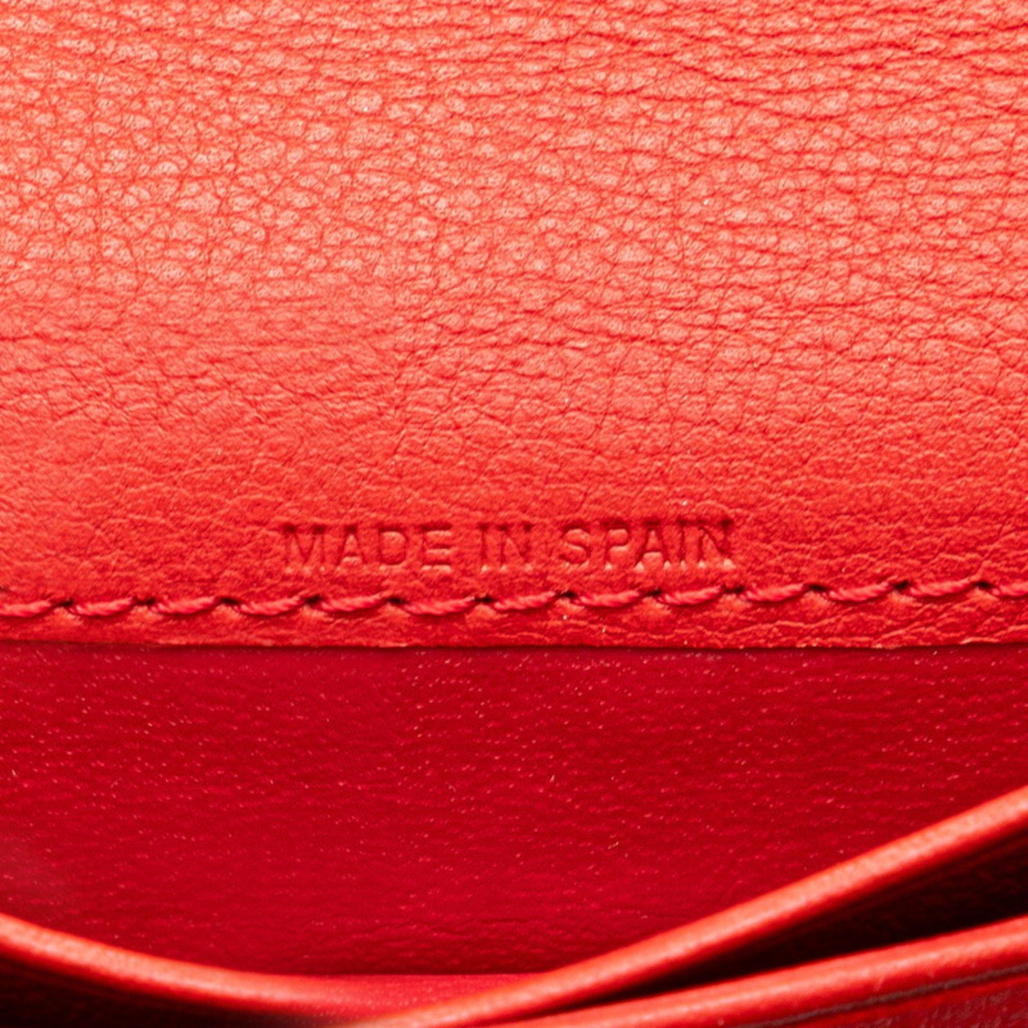 Dior Dior CD logo card case navy red leather women's Size ONE SIZE - 7 Thumbnail